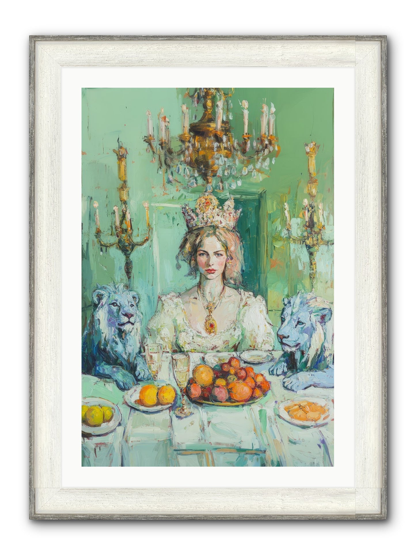 Her Majesty's Lapis Legion Framed Print - Driftwood White 24x36