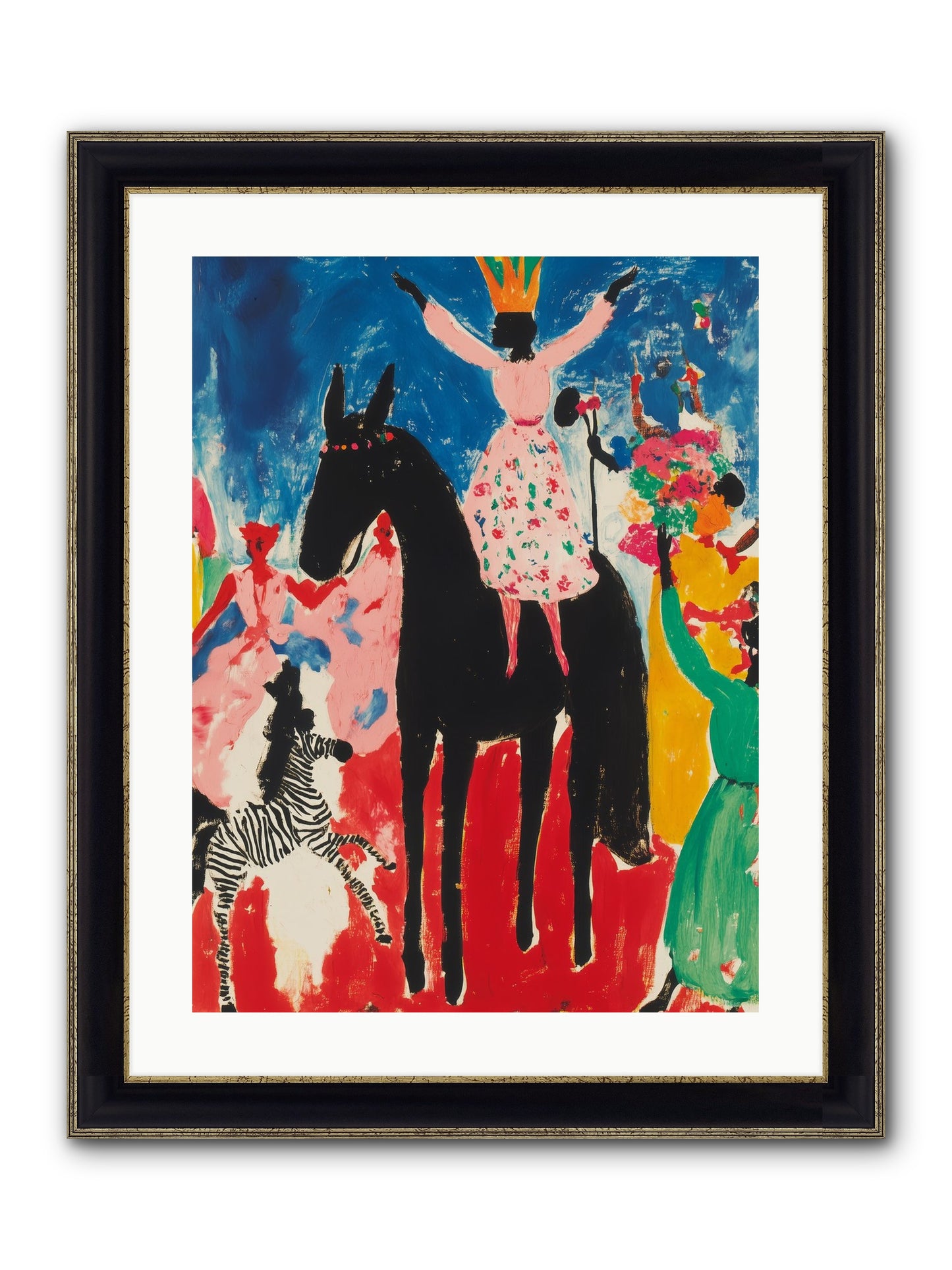Her Majesty's Moon Parade Framed Print - Black & Gold 18x24