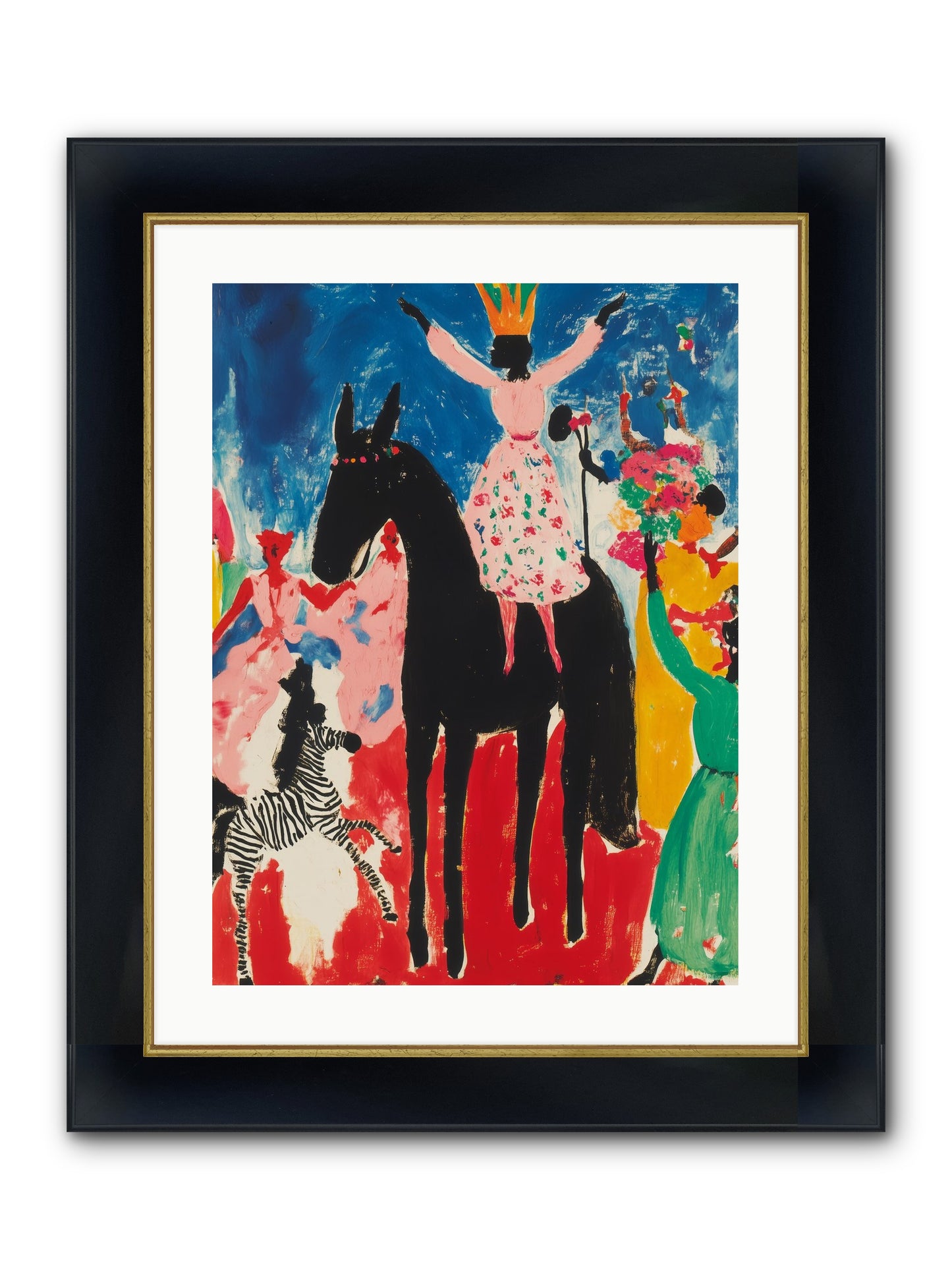 Her Majesty's Moon Parade Framed Print - Wide Black w/Gold 18x24