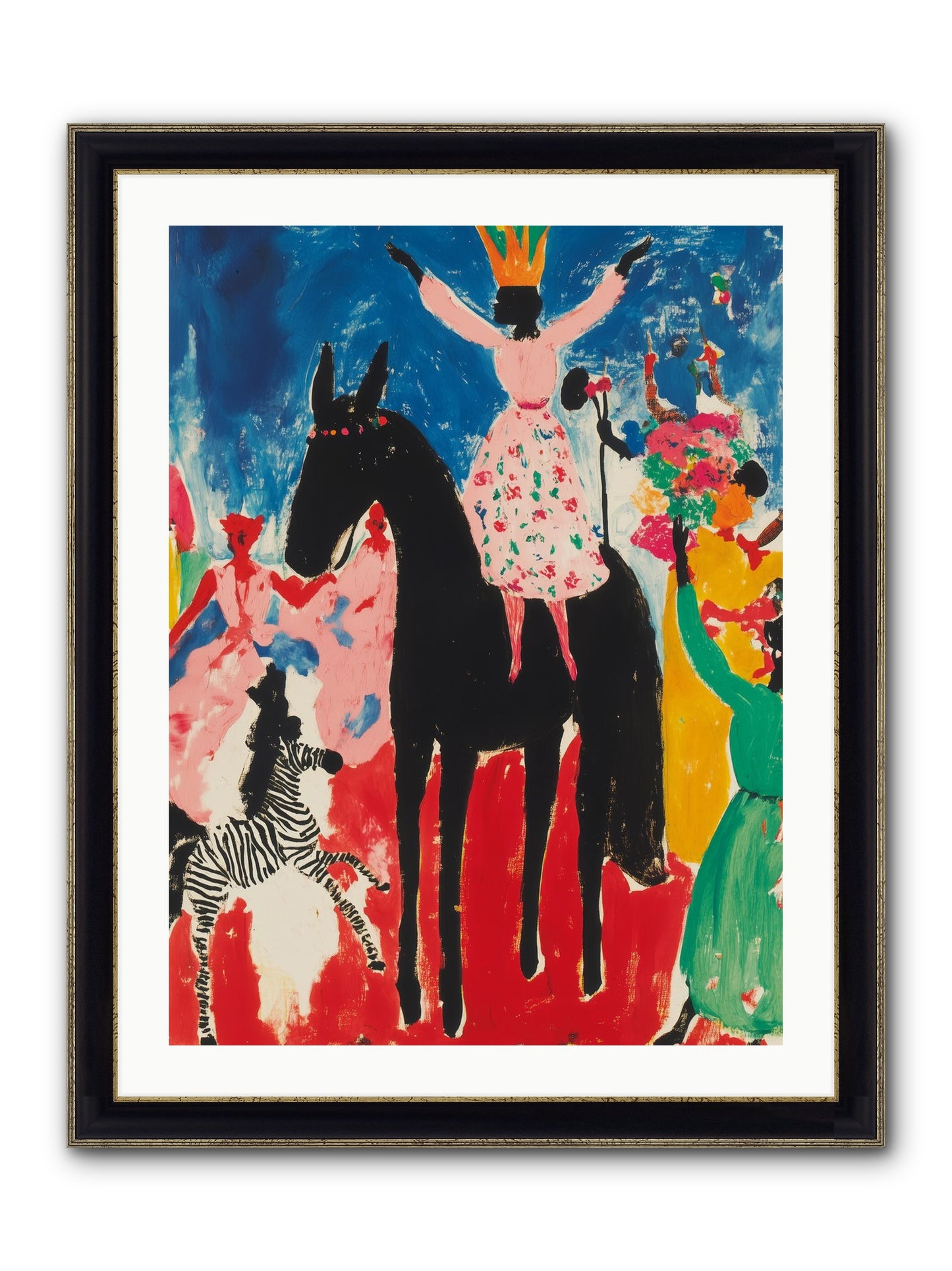 Her Majesty's Moon Parade Framed Print - Black & Gold 24x32