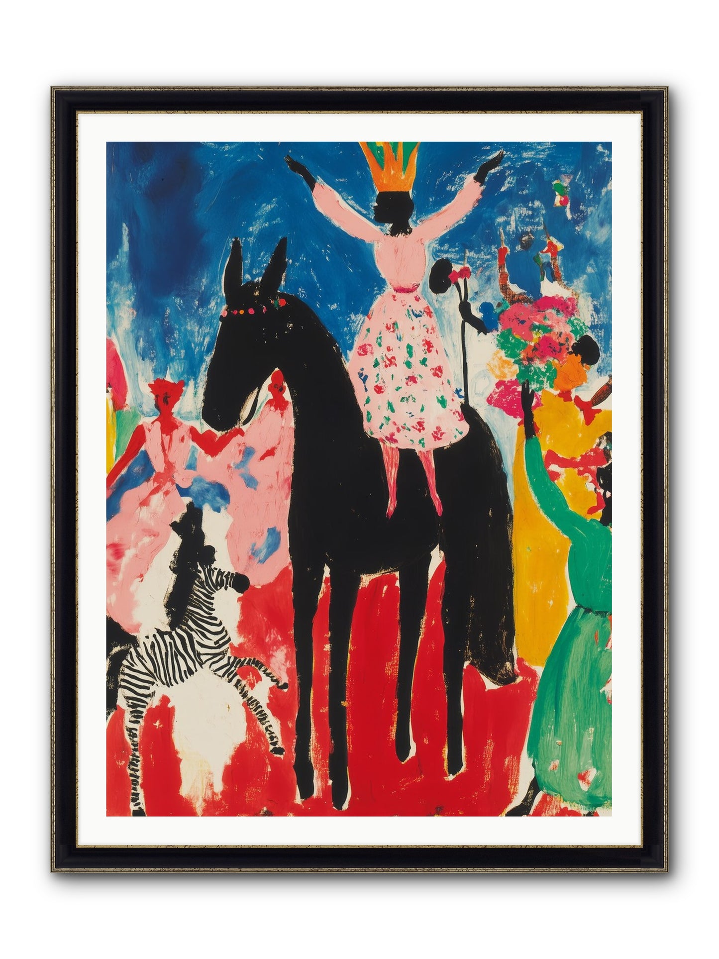 Her Majesty's Moon Parade Framed Print - Black & Gold 36x48