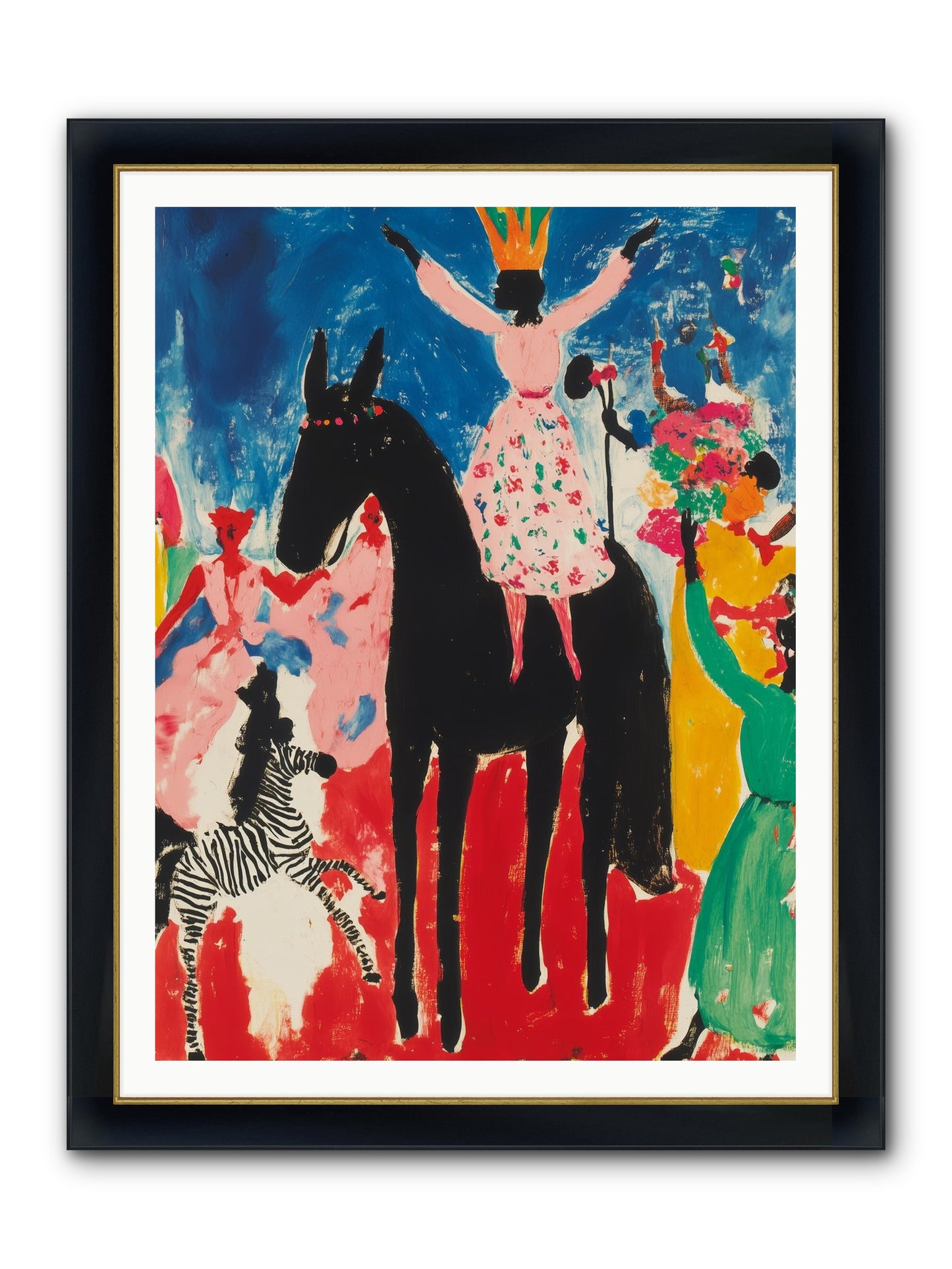 Her Majesty's Moon Parade Framed Print - Wide Black w/Gold 36x48