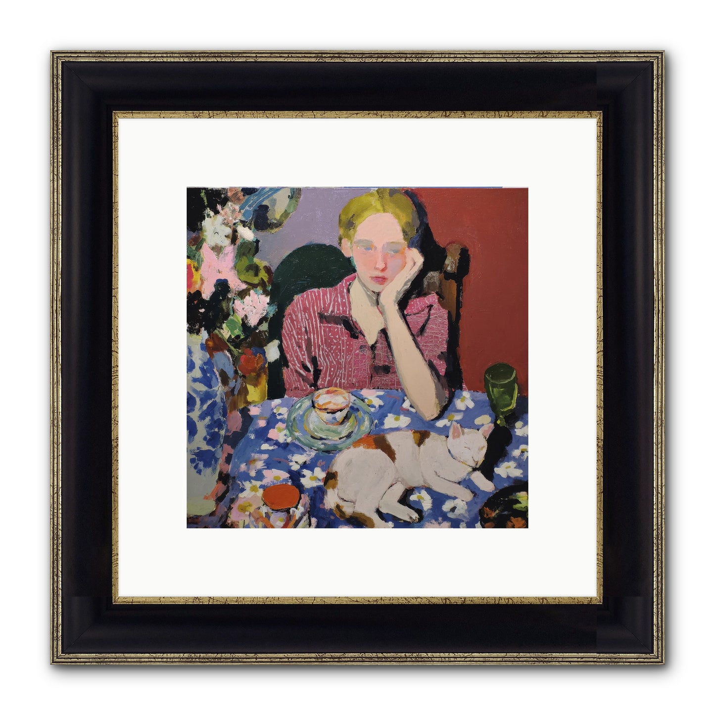 Her Terms Framed Print - Black & Gold 10x10