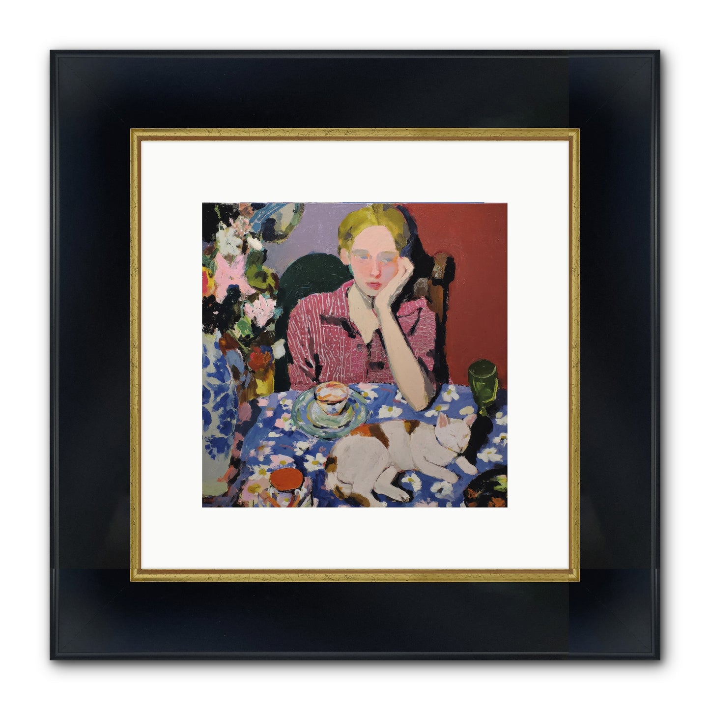 Her Terms Framed Print - Wide Black w/Gold 10x10