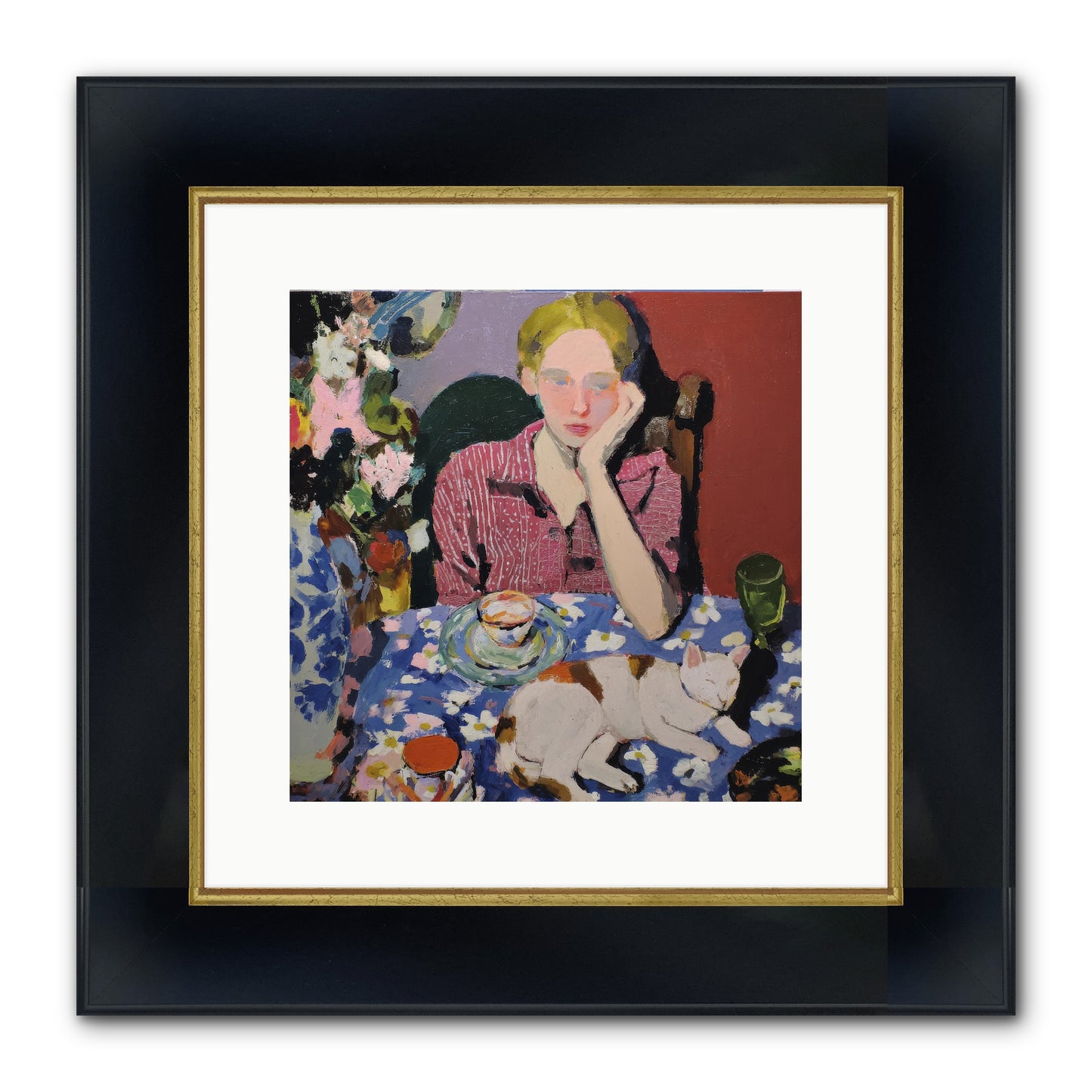 Her Terms Framed Print - Wide Black w/Gold 12x12
