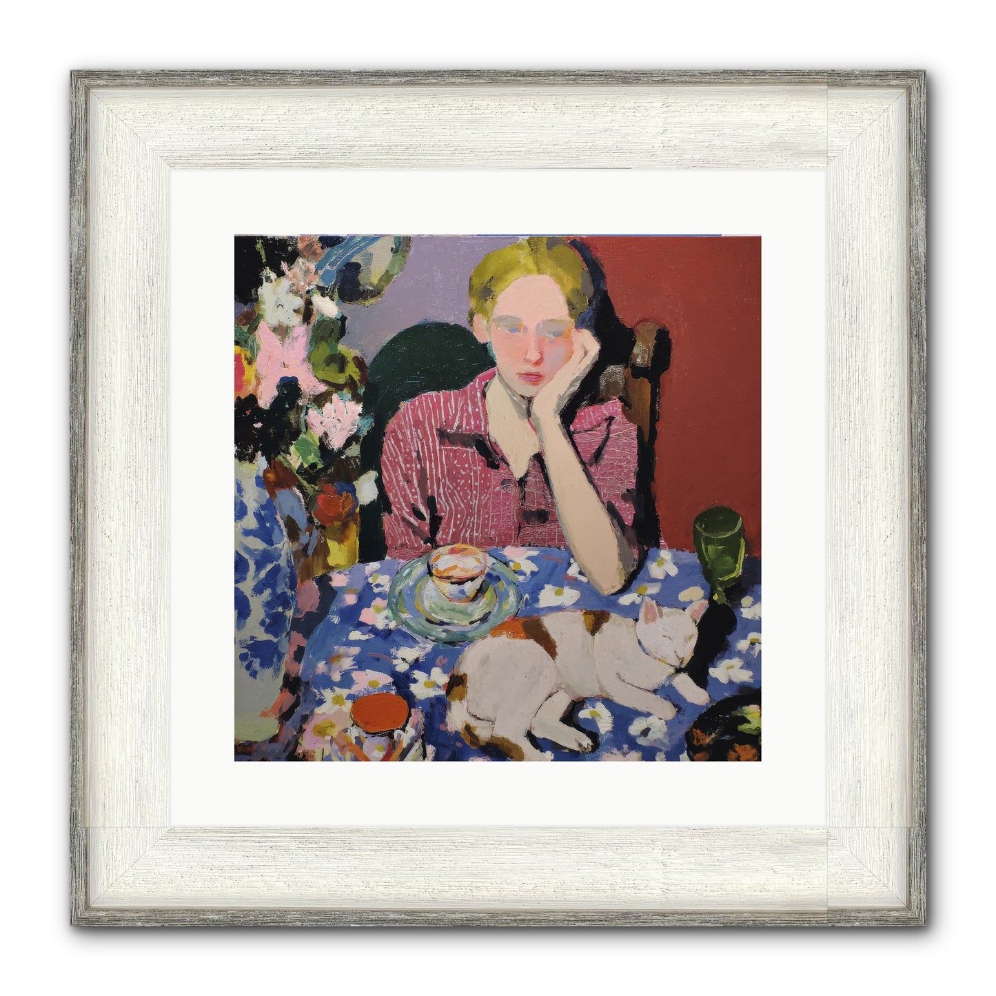 Her Terms Framed Print - Driftwood White 16x16