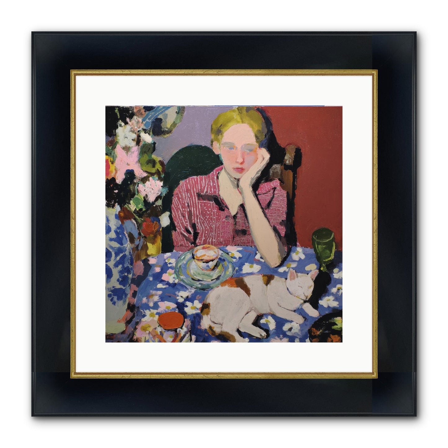 Her Terms Framed Print - Wide Black w/Gold 16x16