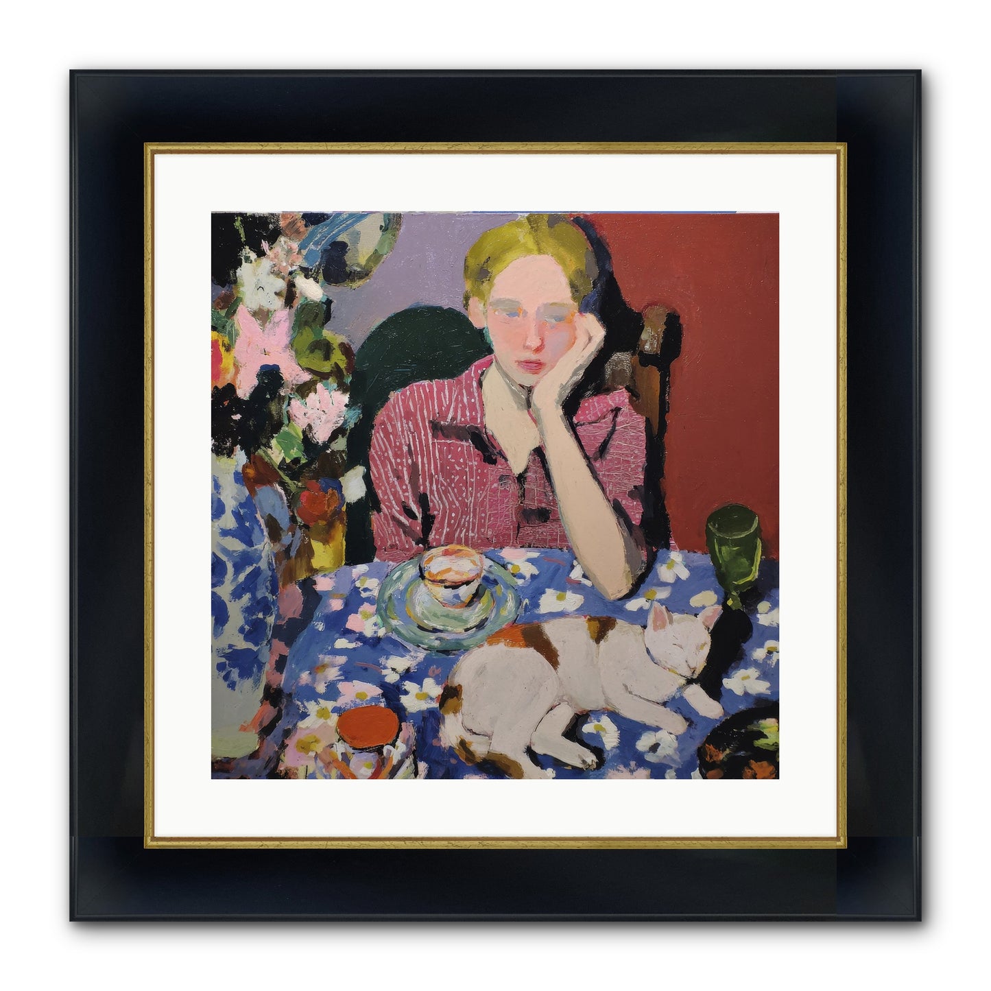 Her Terms Framed Print - Wide Black w/Gold 20x20