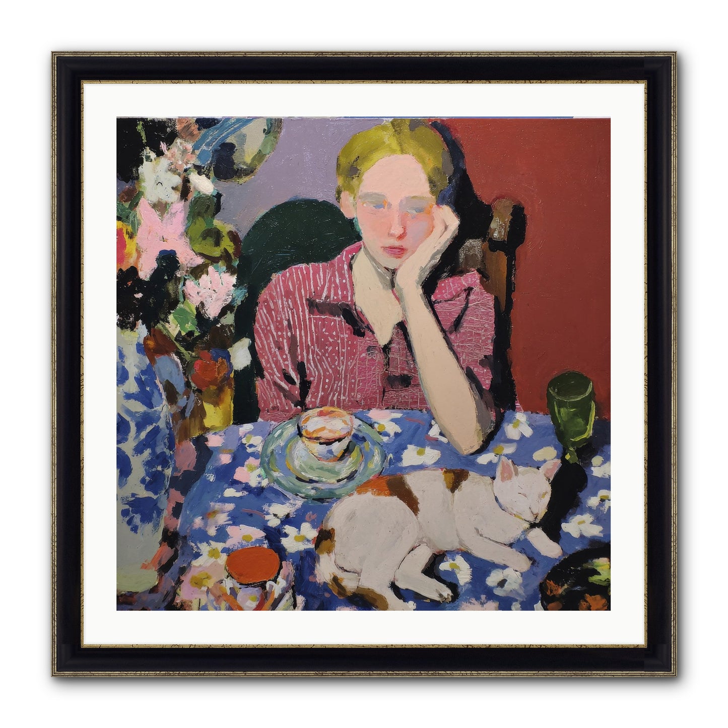 Her Terms Framed Print - Black & Gold 30x30