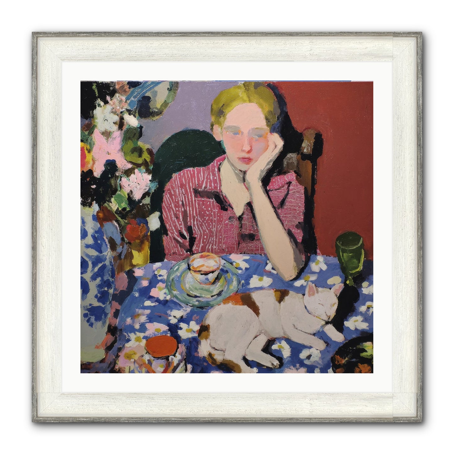 Her Terms Framed Print - Driftwood White 30x30