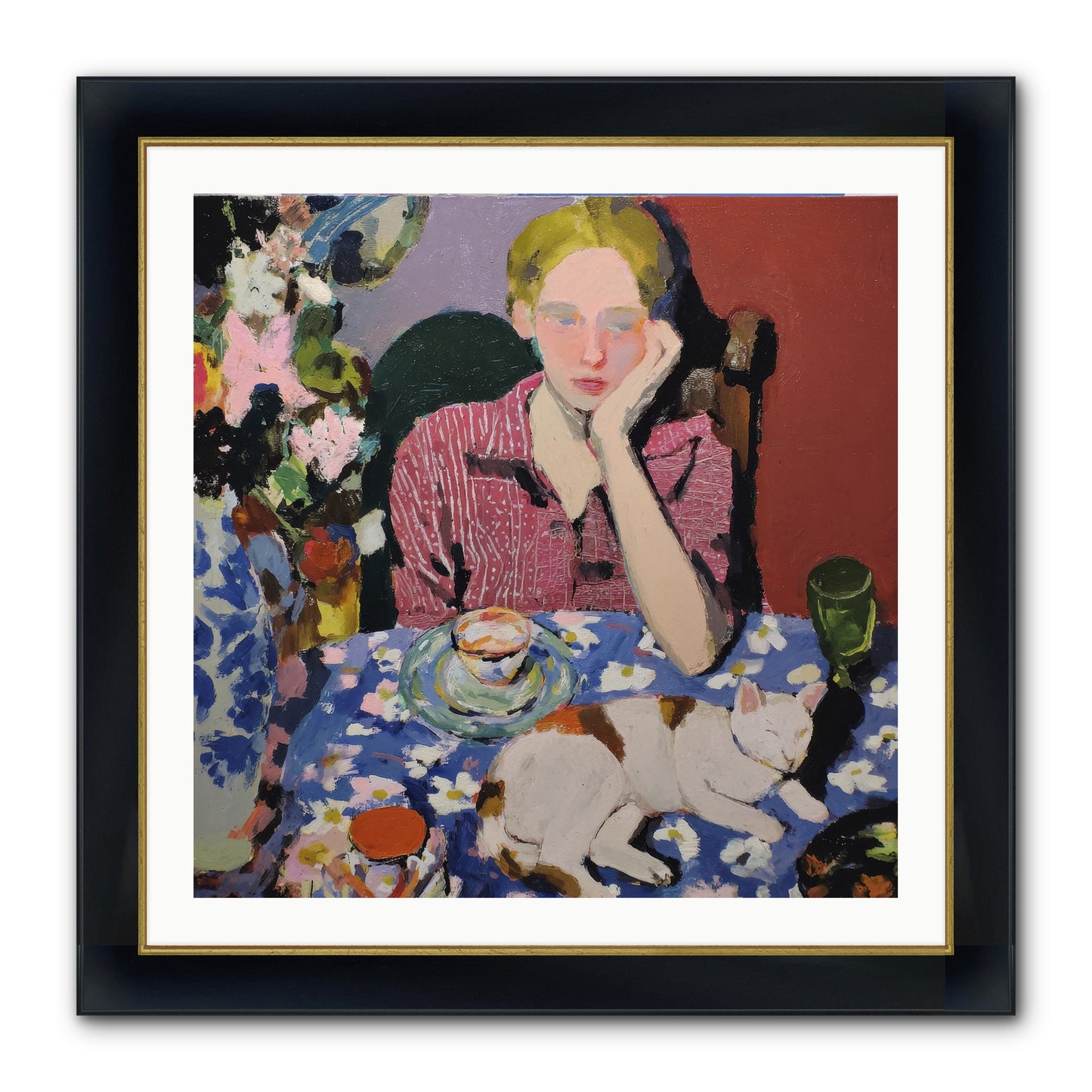 Her Terms Framed Print - Wide Black w/Gold 30x30
