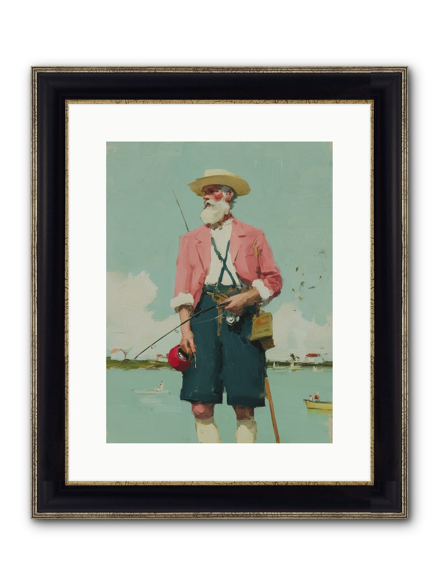 Hidden Catch Framed Print - Black & Gold 12x16