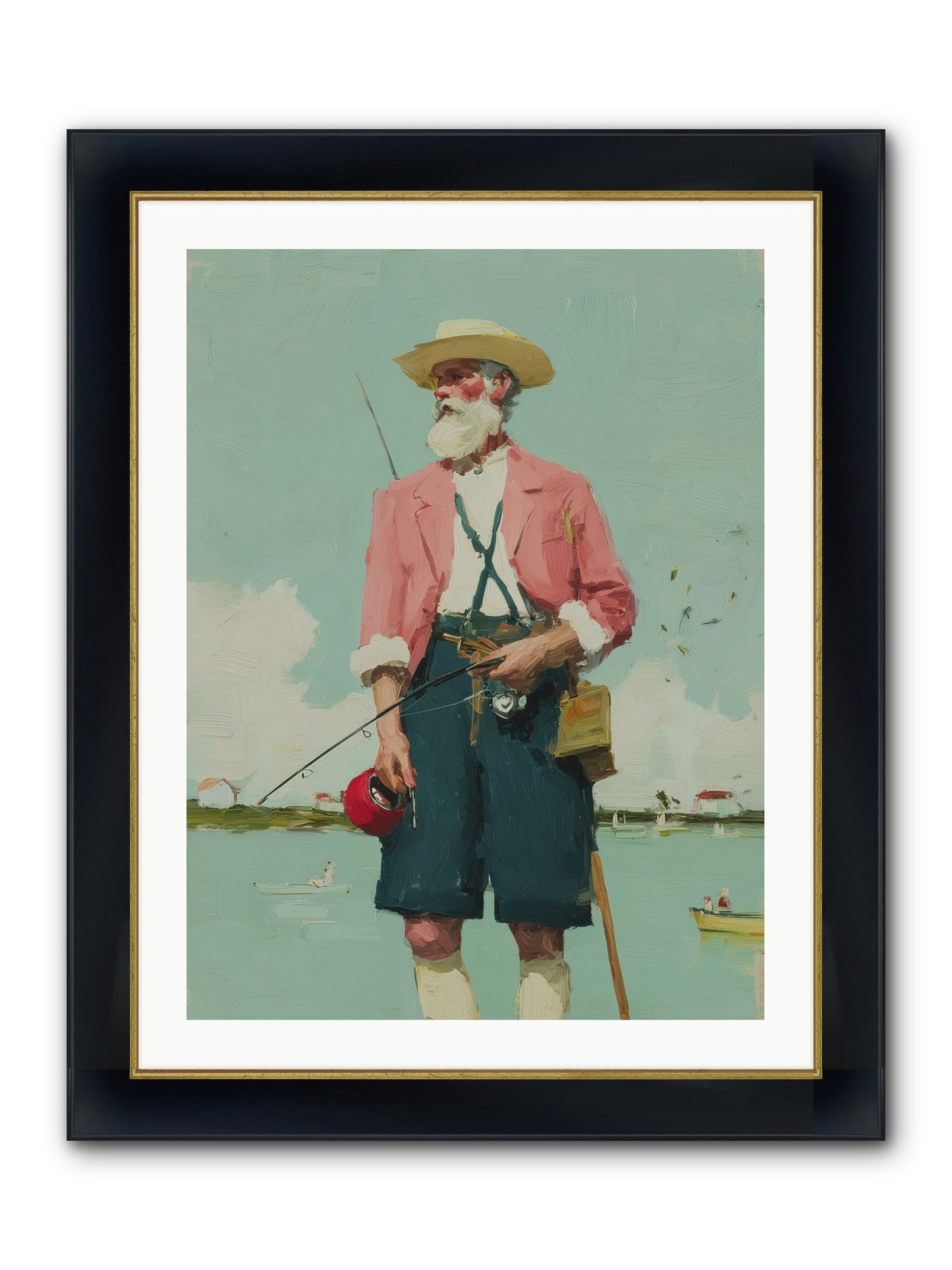 Hidden Catch Framed Print - Wide Black w/Gold 24x32