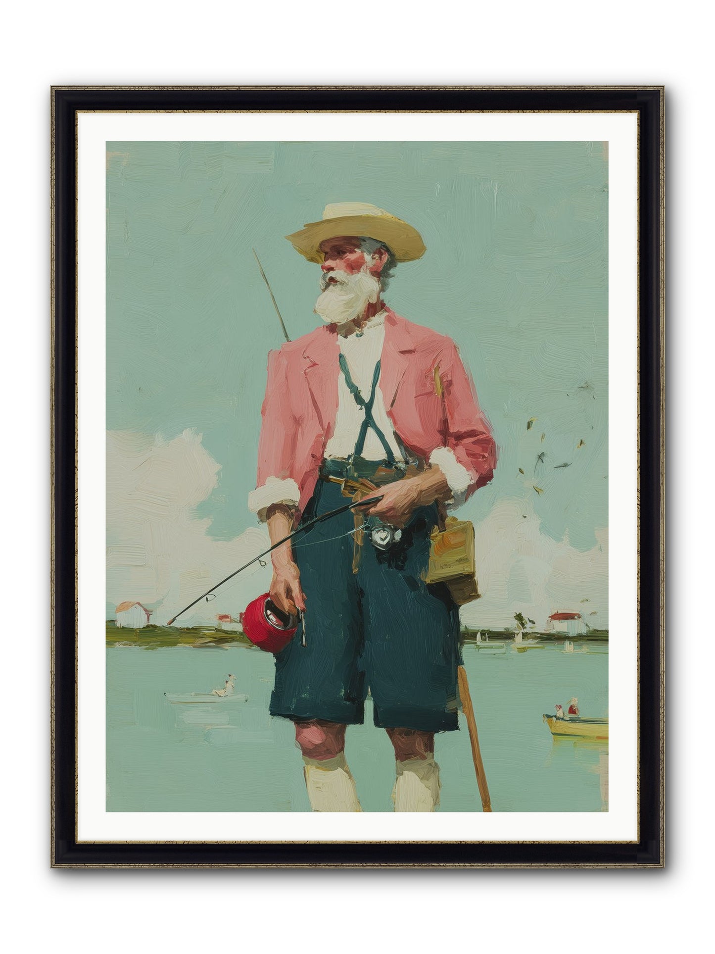 Hidden Catch Framed Print - Black & Gold 36x48