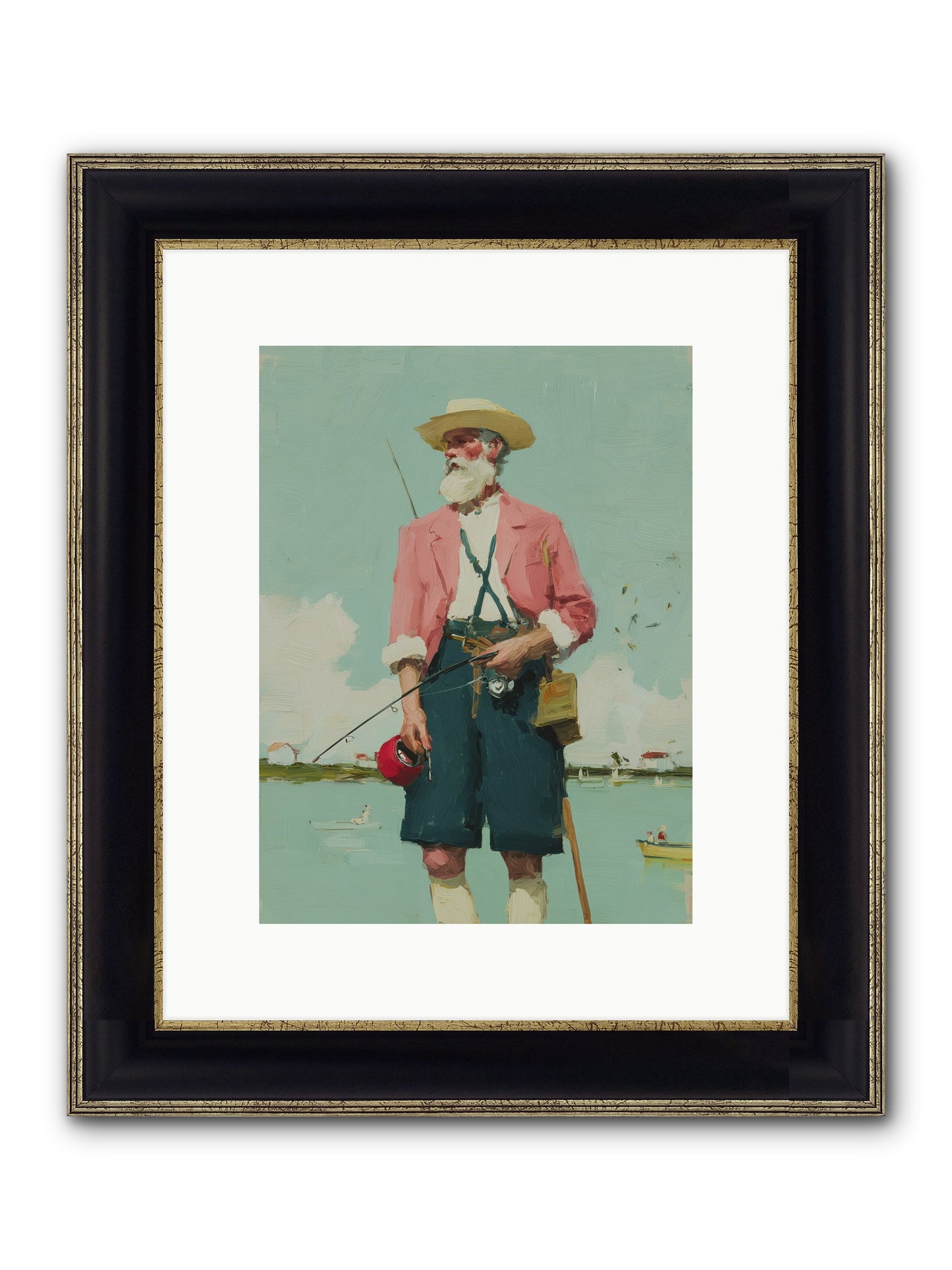 Hidden Catch Framed Print - Black & Gold 9x12