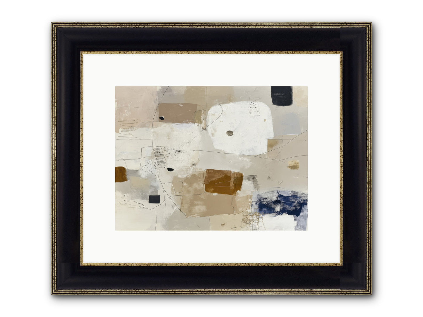 Hidden Current Framed Print - Black & Gold 12x9