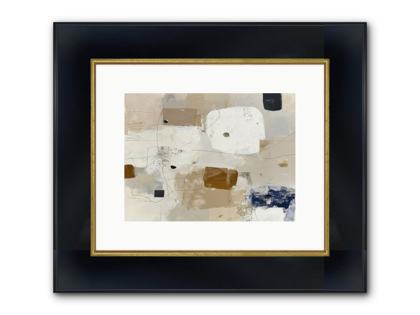 Hidden Current Framed Print - Wide Black w/Gold 12x9