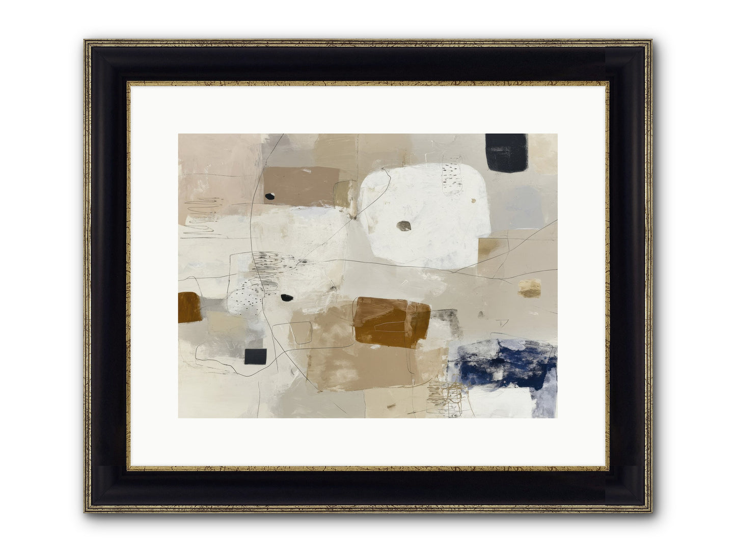 Hidden Current Framed Print - Black & Gold 16x12