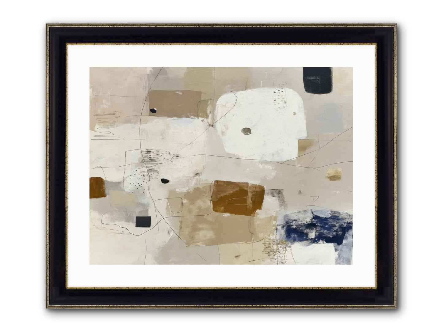 Hidden Current Framed Print - Black & Gold 24x18