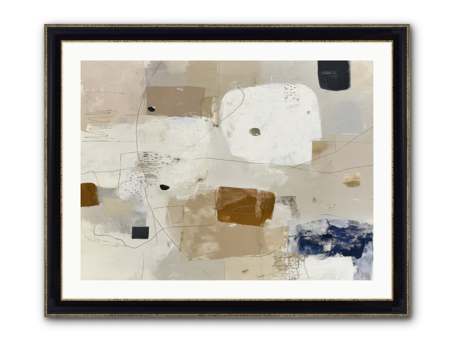 Hidden Current Framed Print - Black & Gold 32x24
