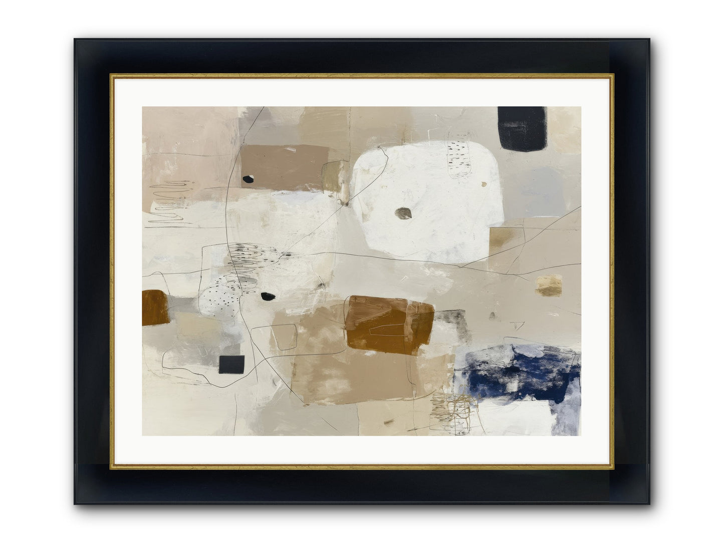 Hidden Current Framed Print - Wide Black w/Gold 32x24