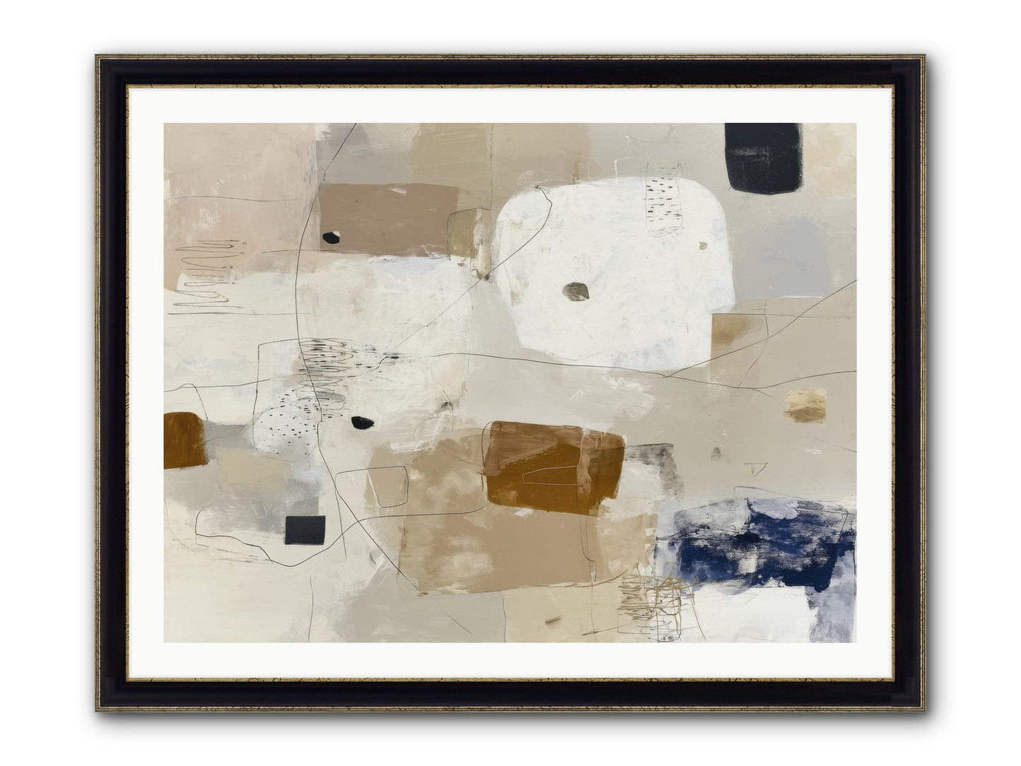 Hidden Current Framed Print - Black & Gold 40x30