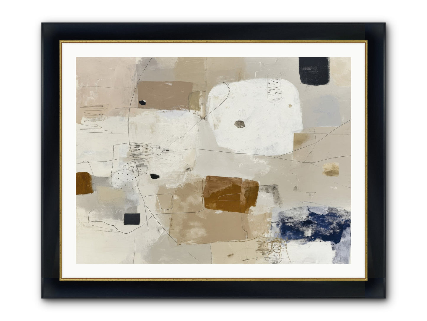 Hidden Current Framed Print - Wide Black w/Gold 40x30