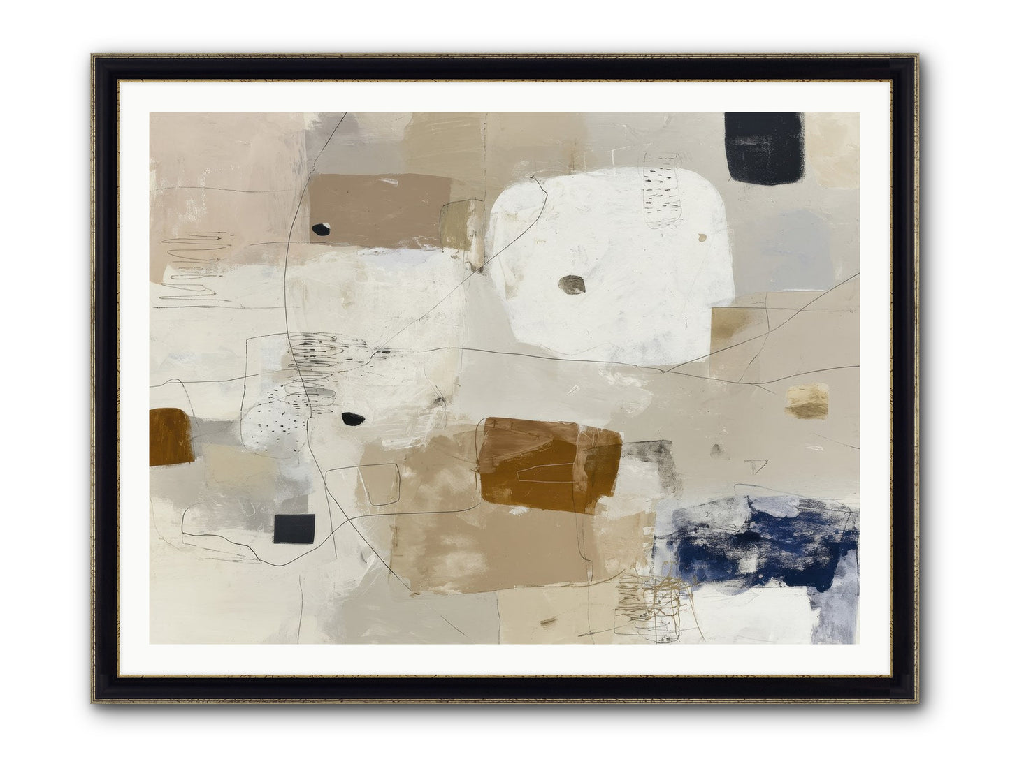 Hidden Current Framed Print - Black & Gold 48x36