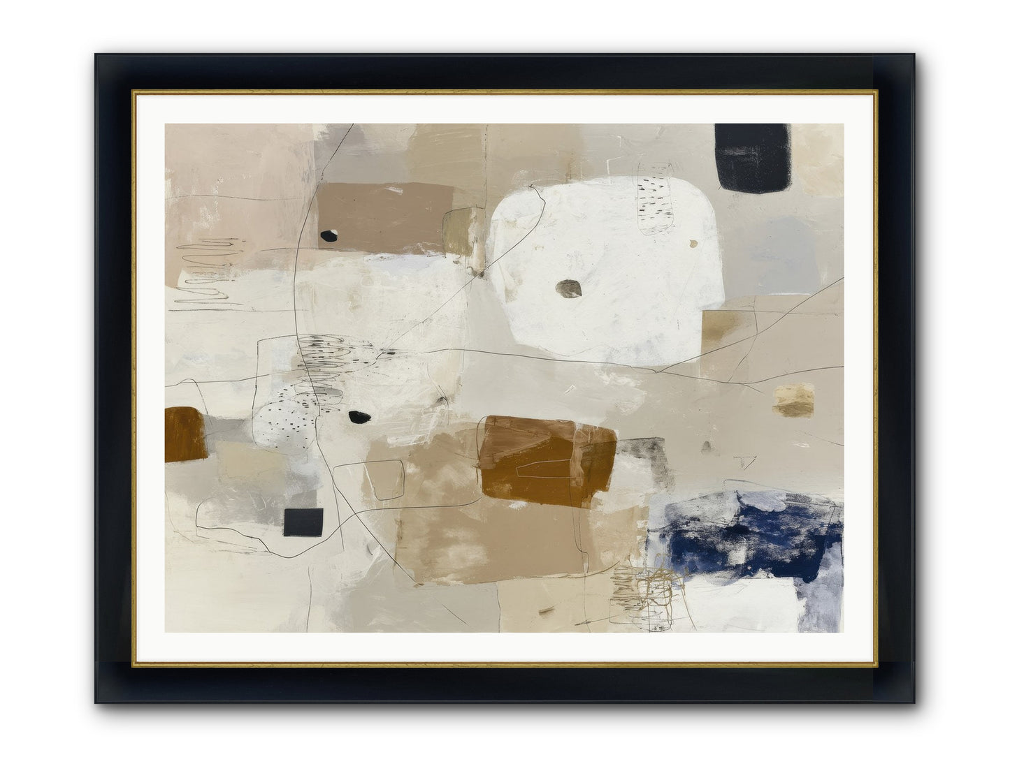 Hidden Current Framed Print - Wide Black w/Gold 48x36