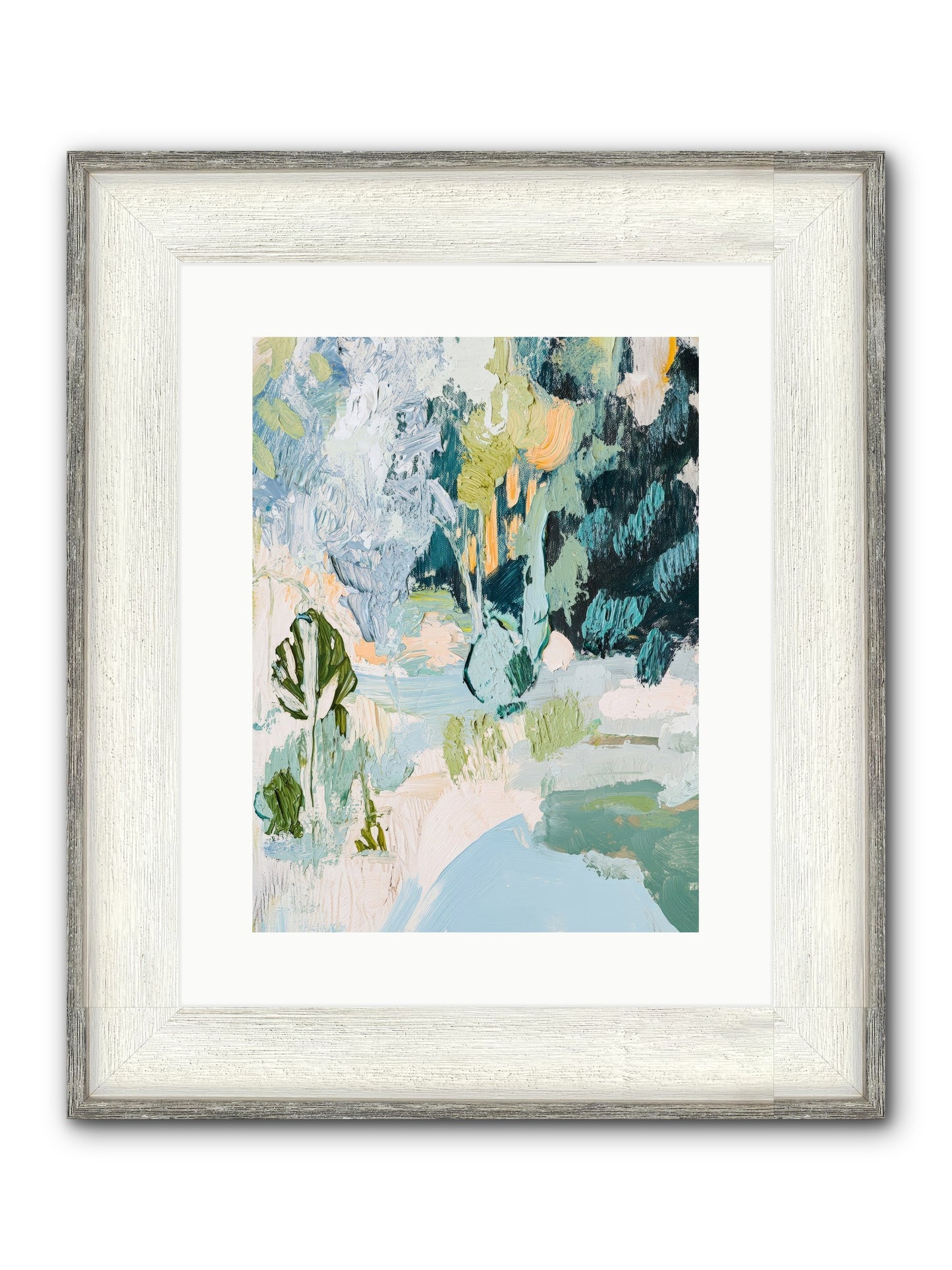 Hidden Forest Corridor Framed Print - Driftwood White 12x16
