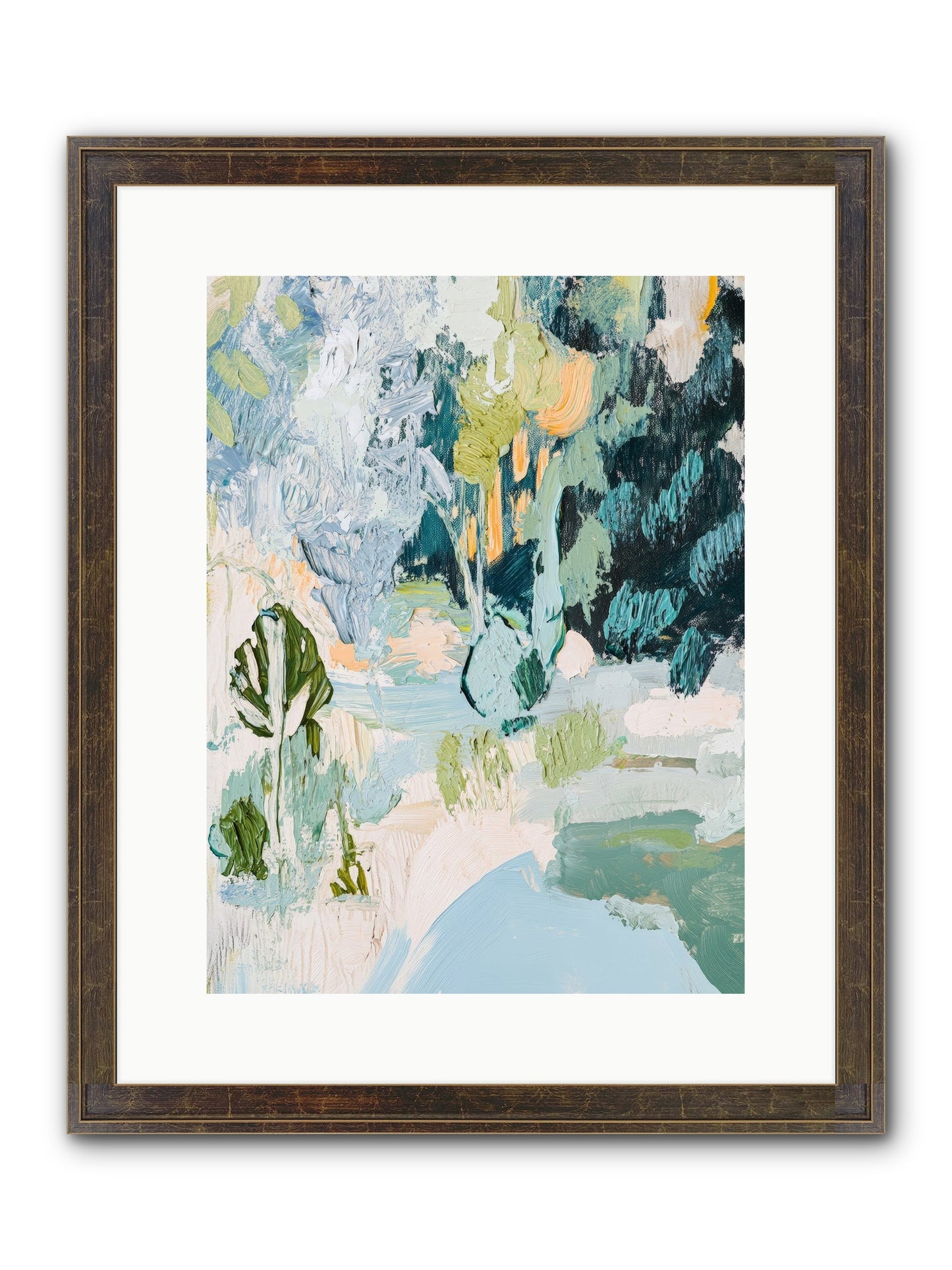 Hidden Forest Corridor Framed Print - Slimwoods Black/Gold 12x16