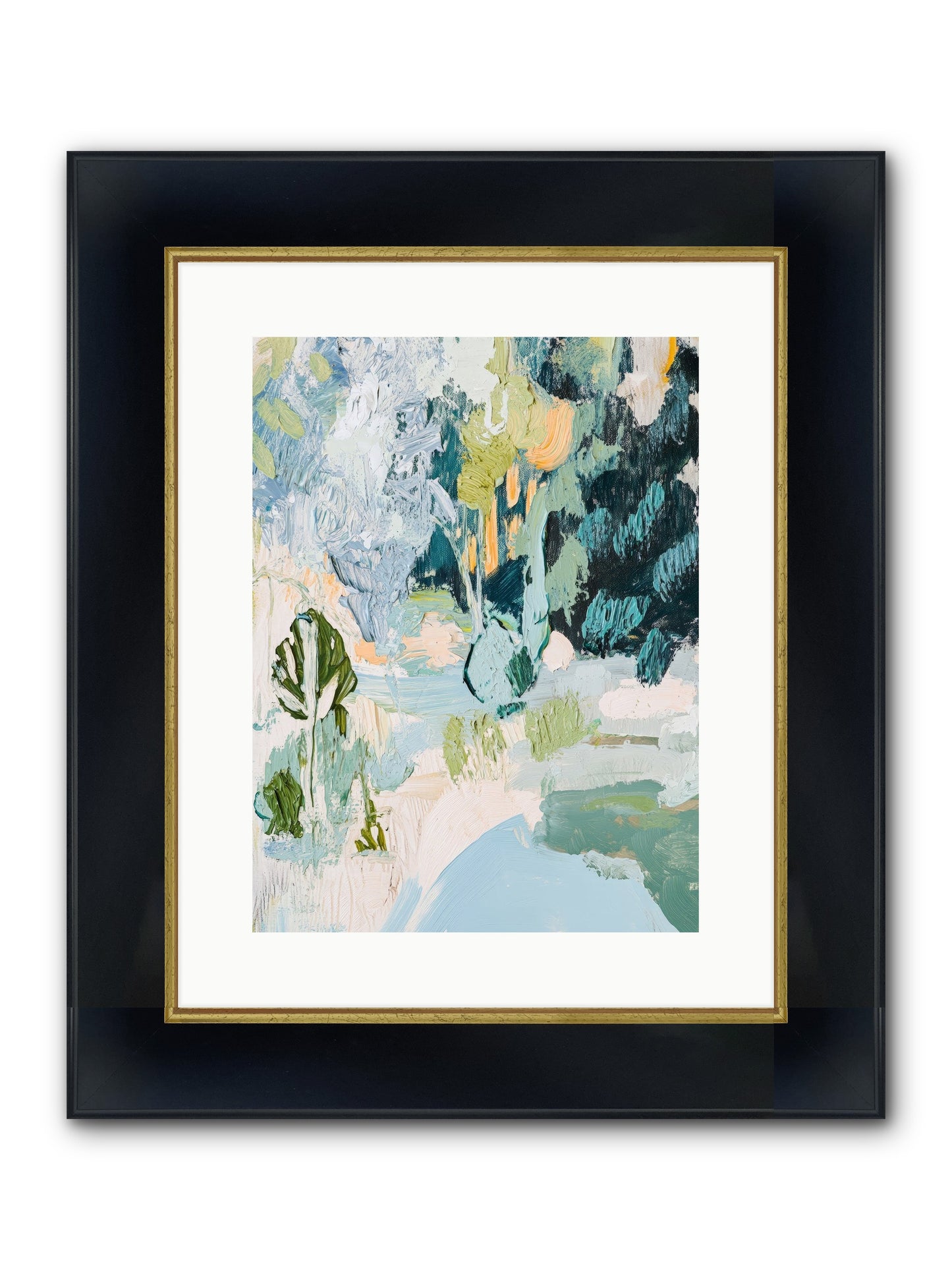 Hidden Forest Corridor Framed Print - Wide Black w/Gold 12x16