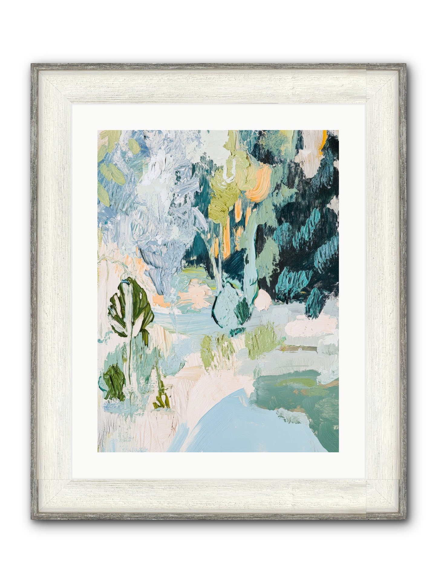 Hidden Forest Corridor Framed Print - Driftwood White 18x24