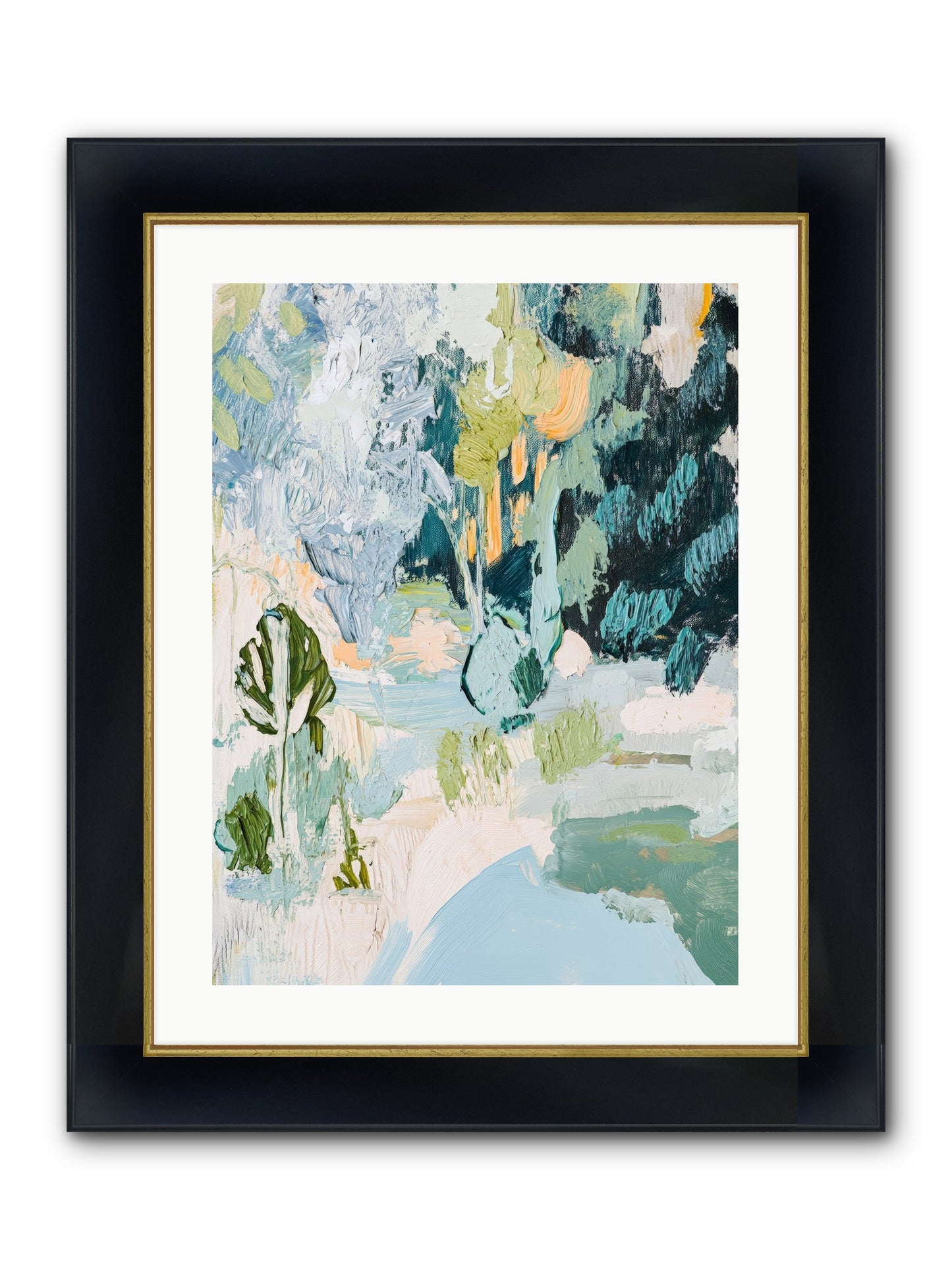 Hidden Forest Corridor Framed Print - Wide Black w/Gold 18x24