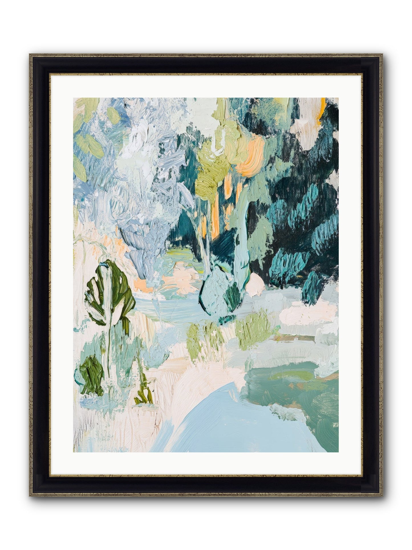 Hidden Forest Corridor Framed Print - Black & Gold 24x32