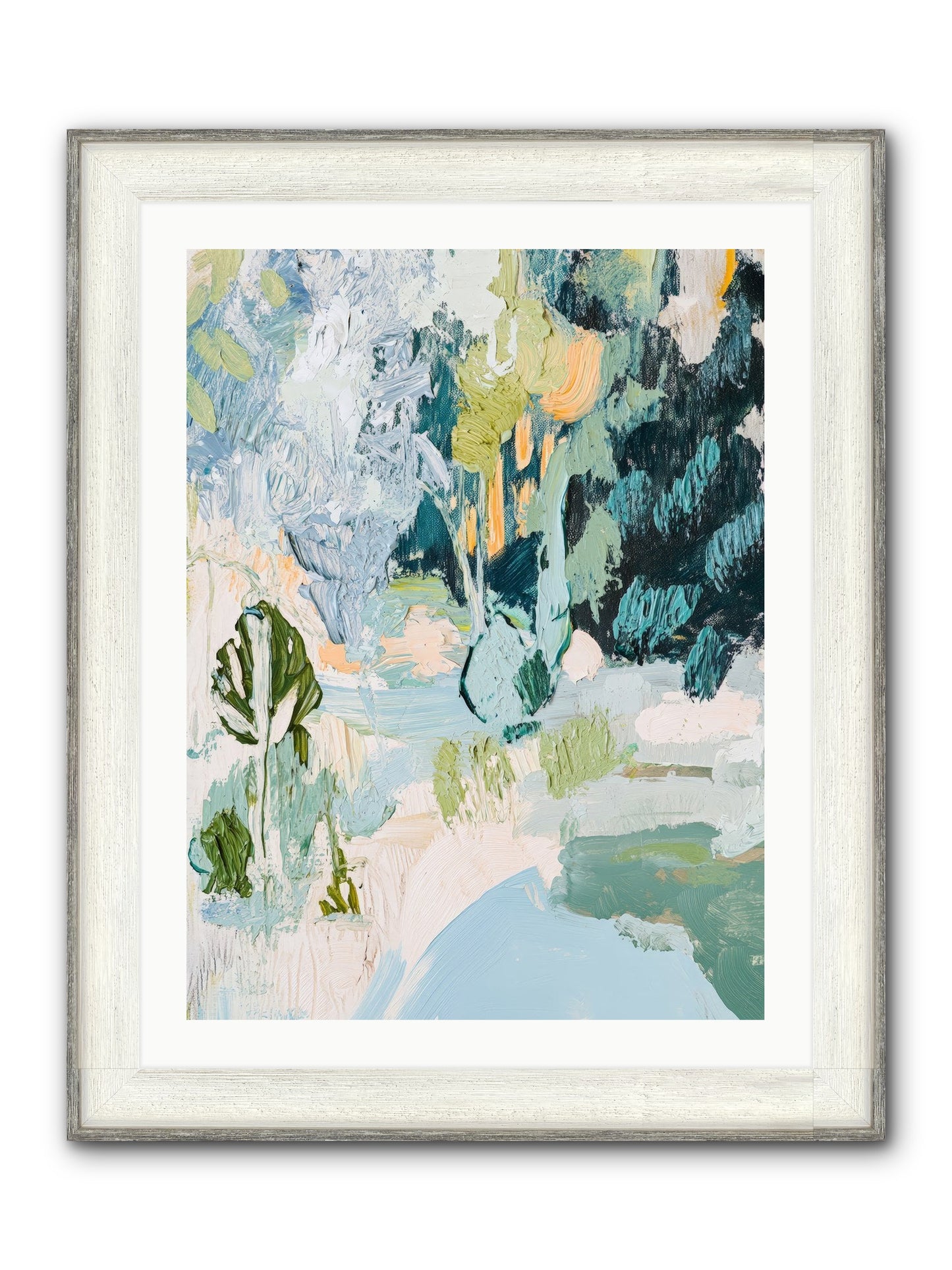 Hidden Forest Corridor Framed Print - Driftwood White 24x32