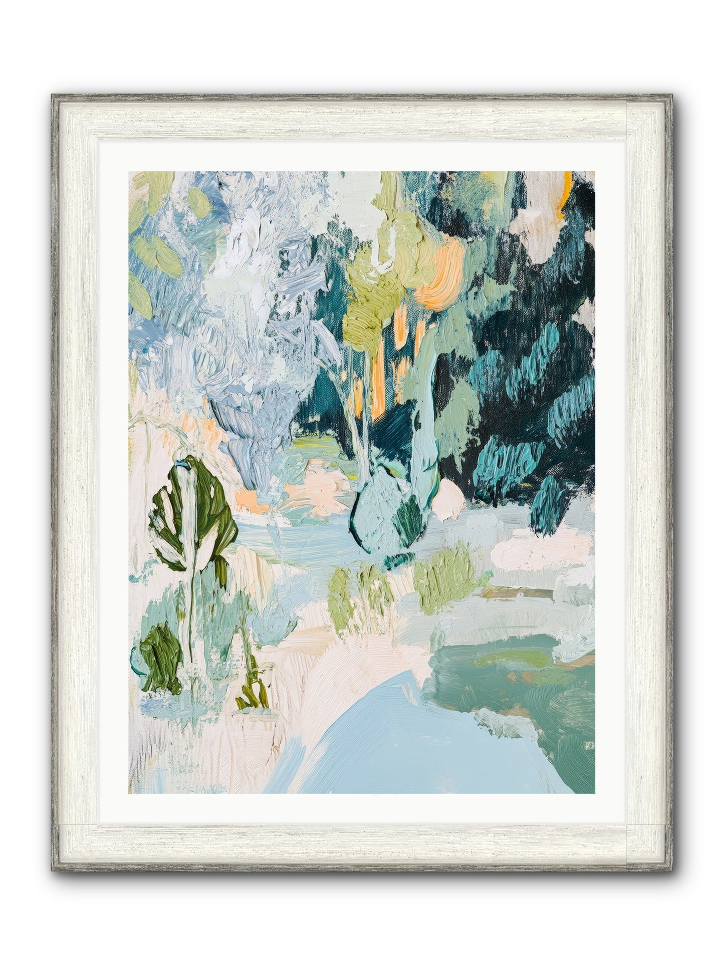 Hidden Forest Corridor Framed Print - Driftwood White 30x40