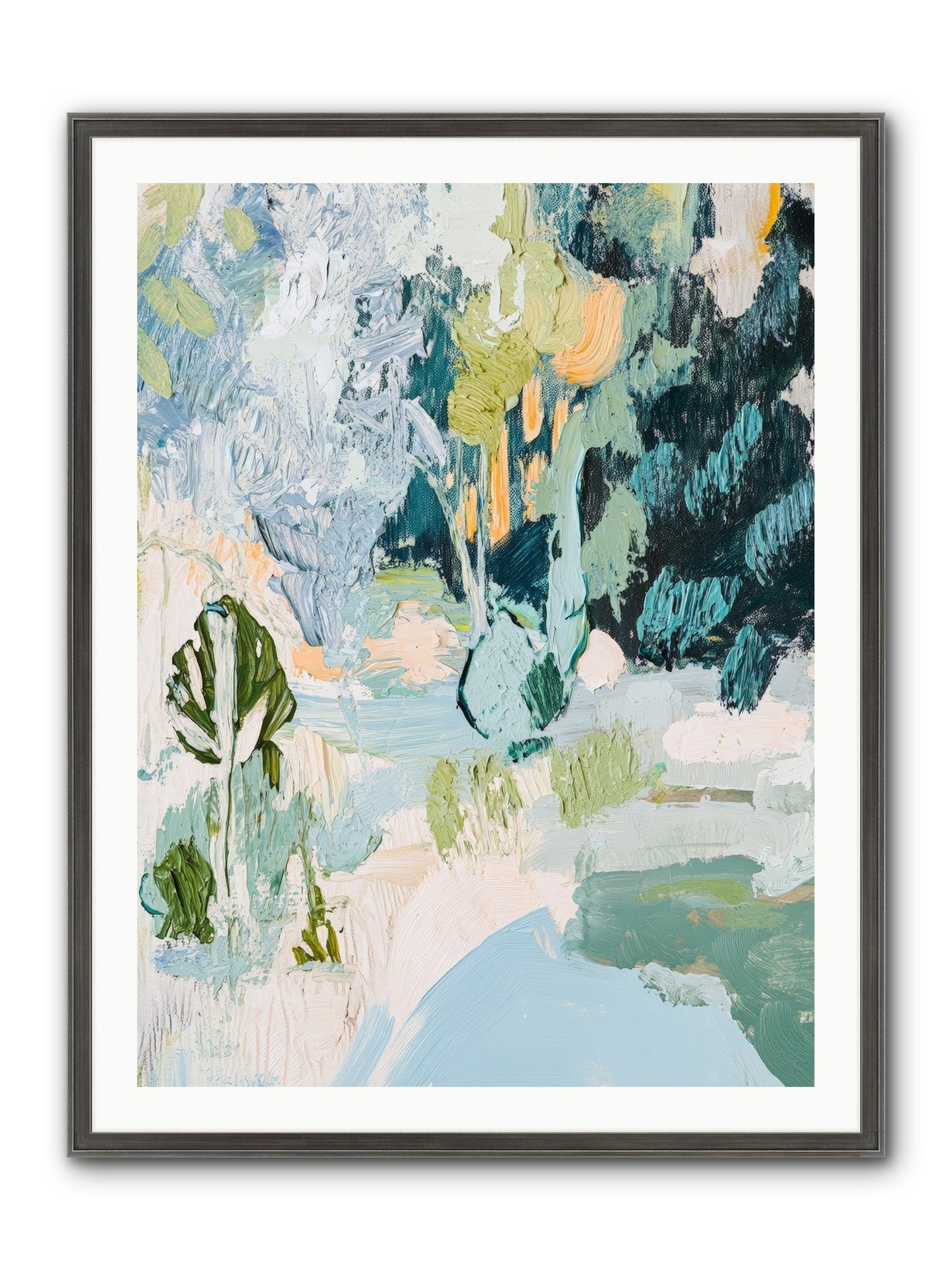 Hidden Forest Corridor Framed Print - Slimwoods Black/Silver 30x40