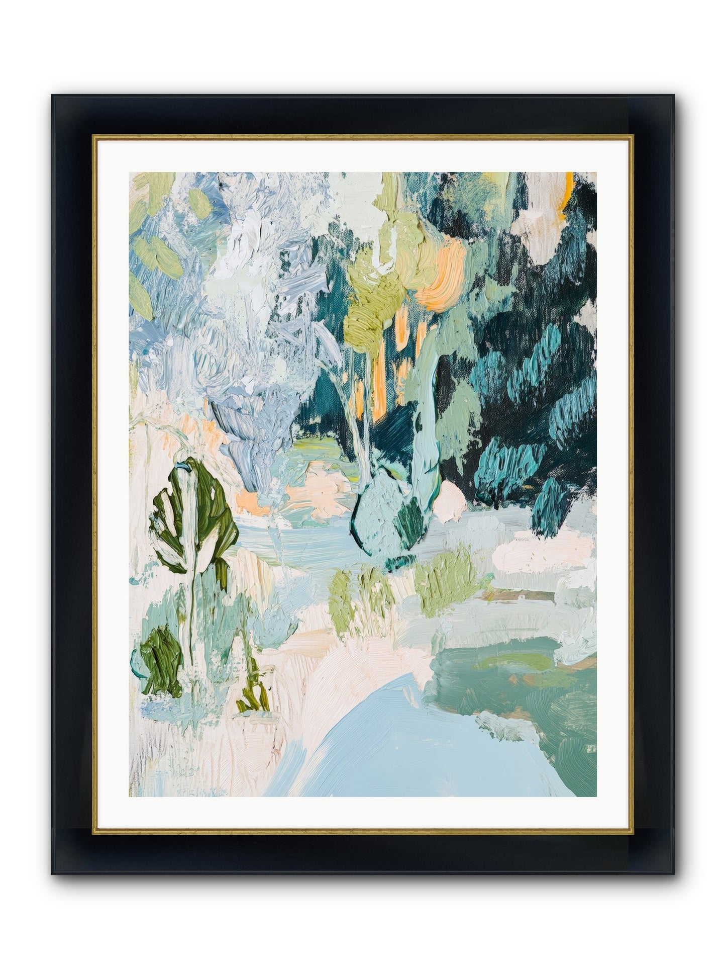 Hidden Forest Corridor Framed Print - Wide Black w/Gold 30x40