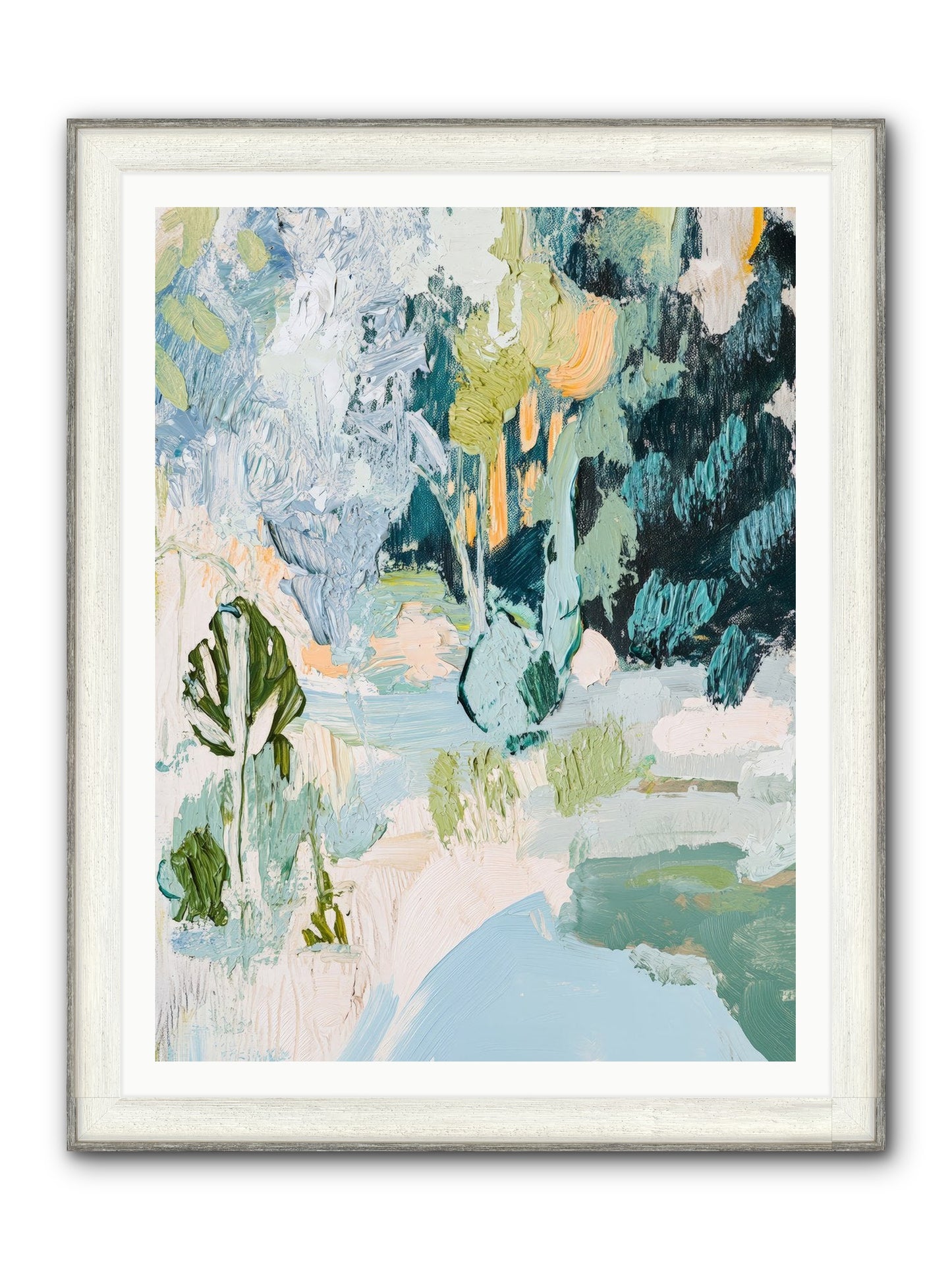 Hidden Forest Corridor Framed Print - Driftwood White 36x48