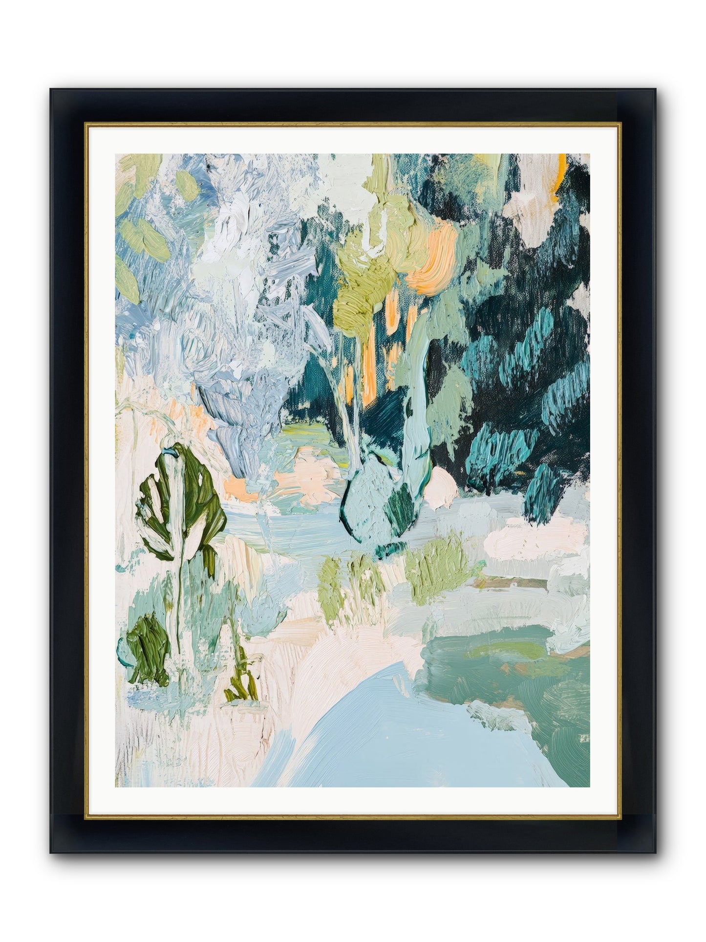 Hidden Forest Corridor Framed Print - Wide Black w/Gold 36x48