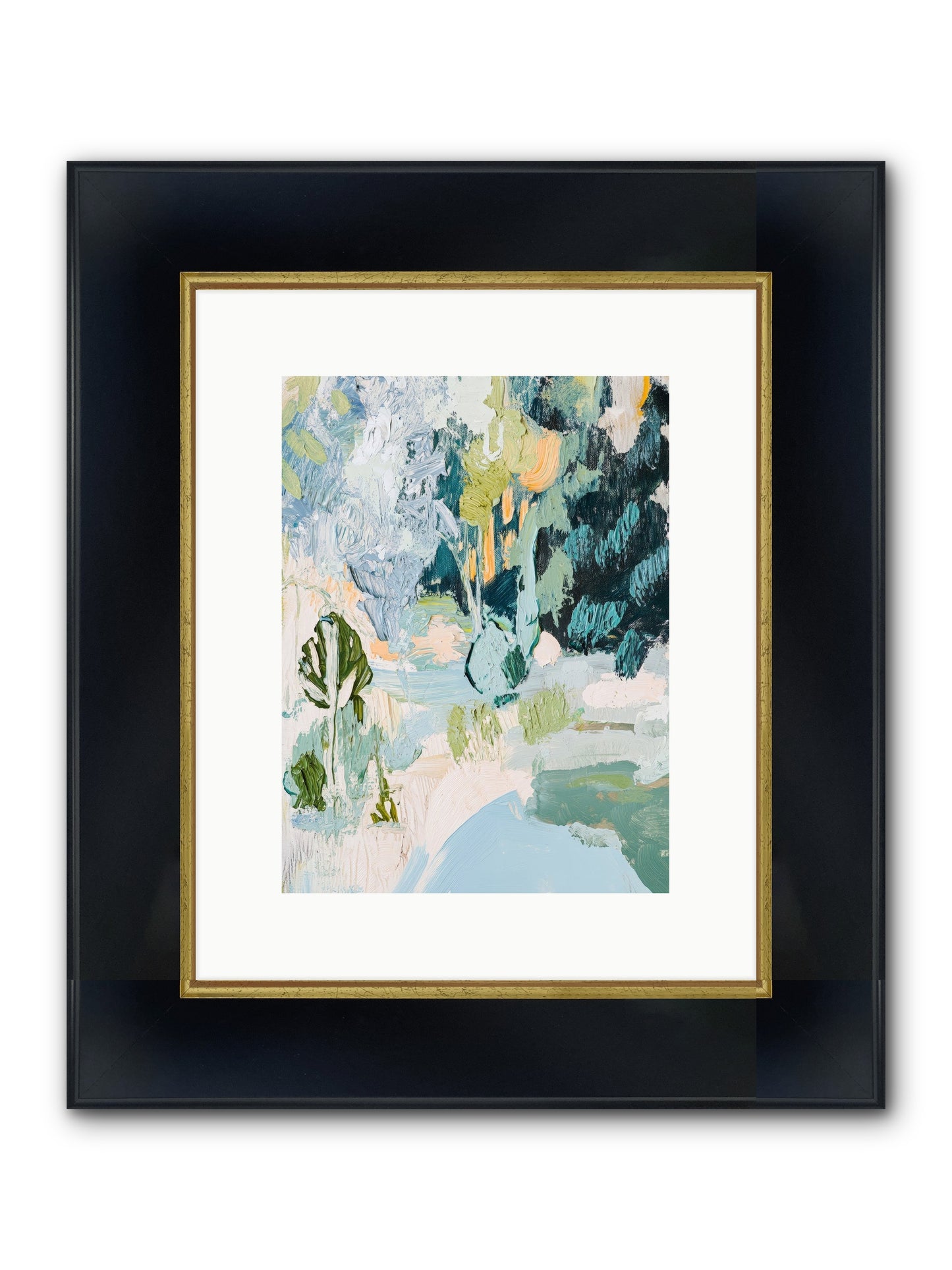 Hidden Forest Corridor Framed Print - Wide Black w/Gold 9x12