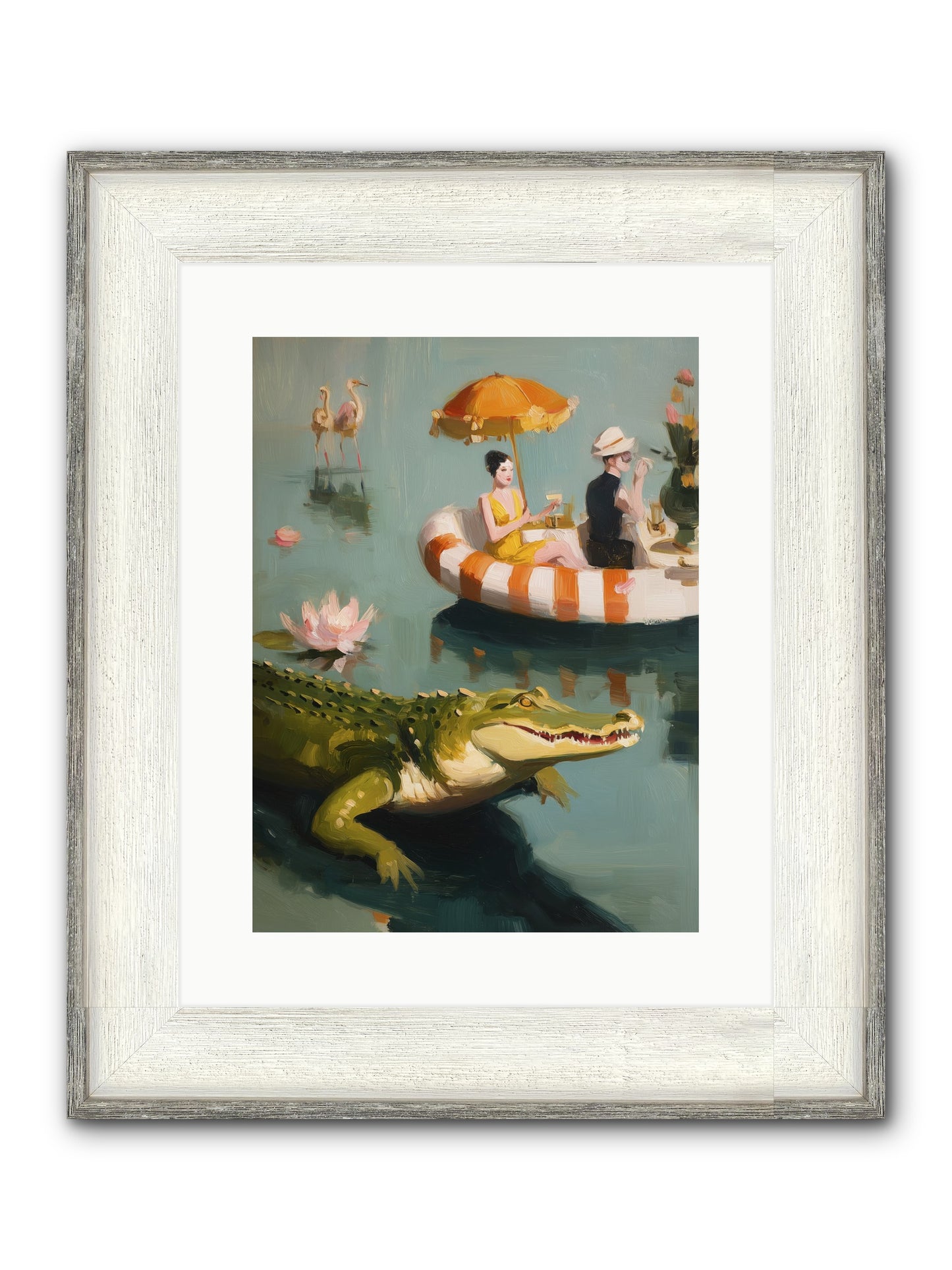 Hidden Harbor Framed Print - Driftwood White 12x16