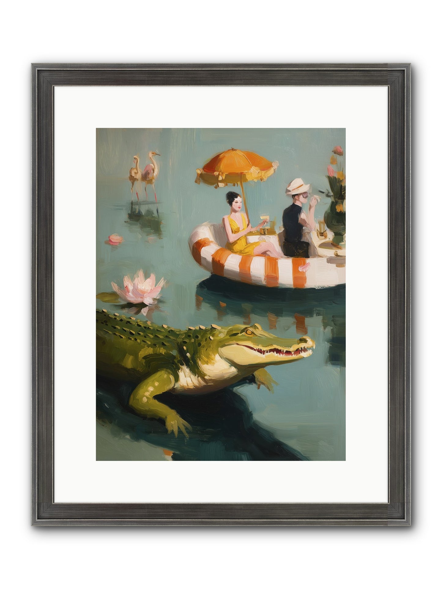 Hidden Harbor Framed Print - Slimwoods Black/Silver 12x16