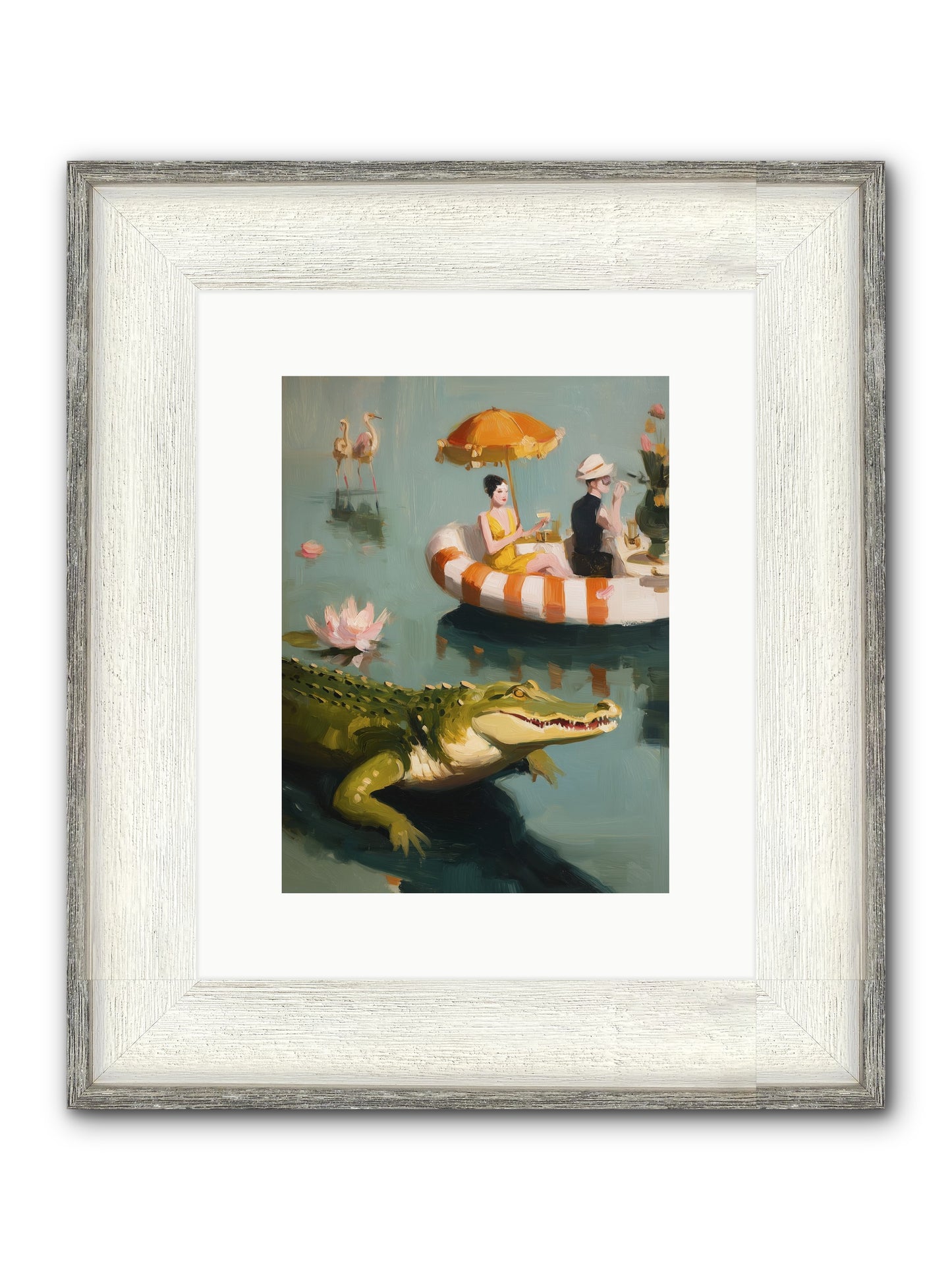 Hidden Harbor Framed Print - Driftwood White 9x12