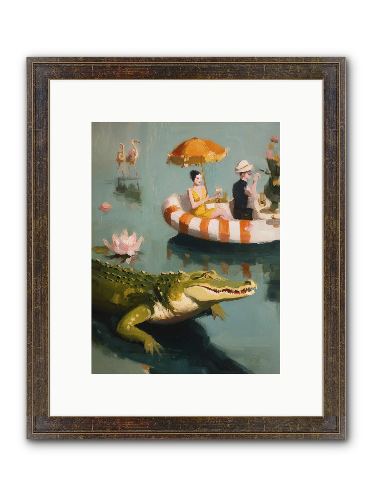 Hidden Harbor Framed Print - Slimwoods Black/Gold 9x12