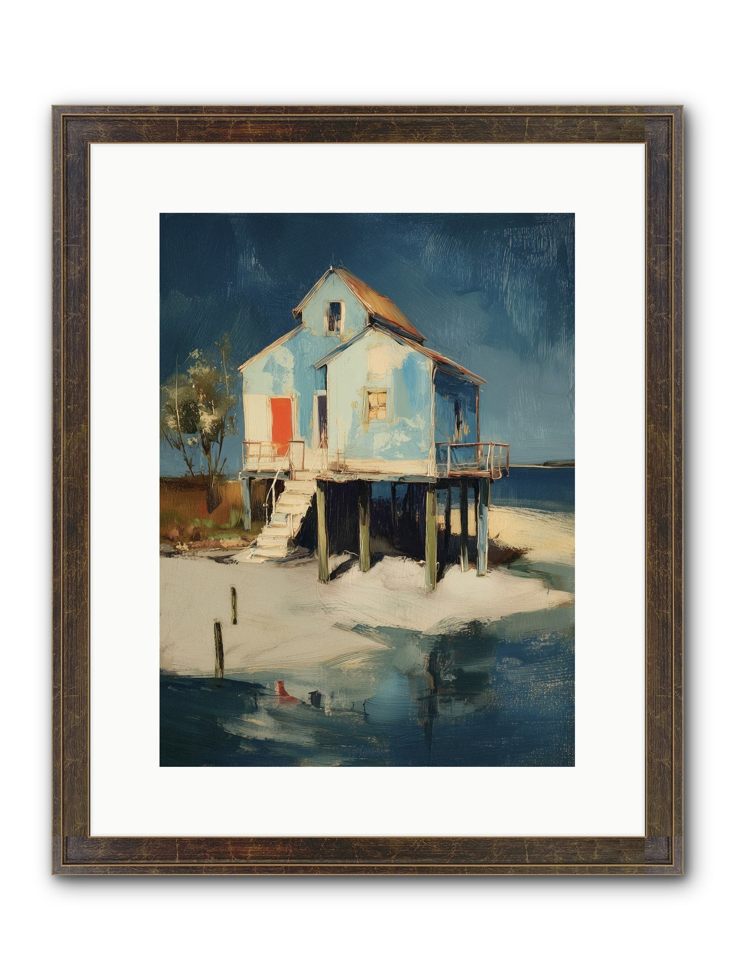 Hidden Perch Framed Print - Slimwoods Black/Gold 12x16
