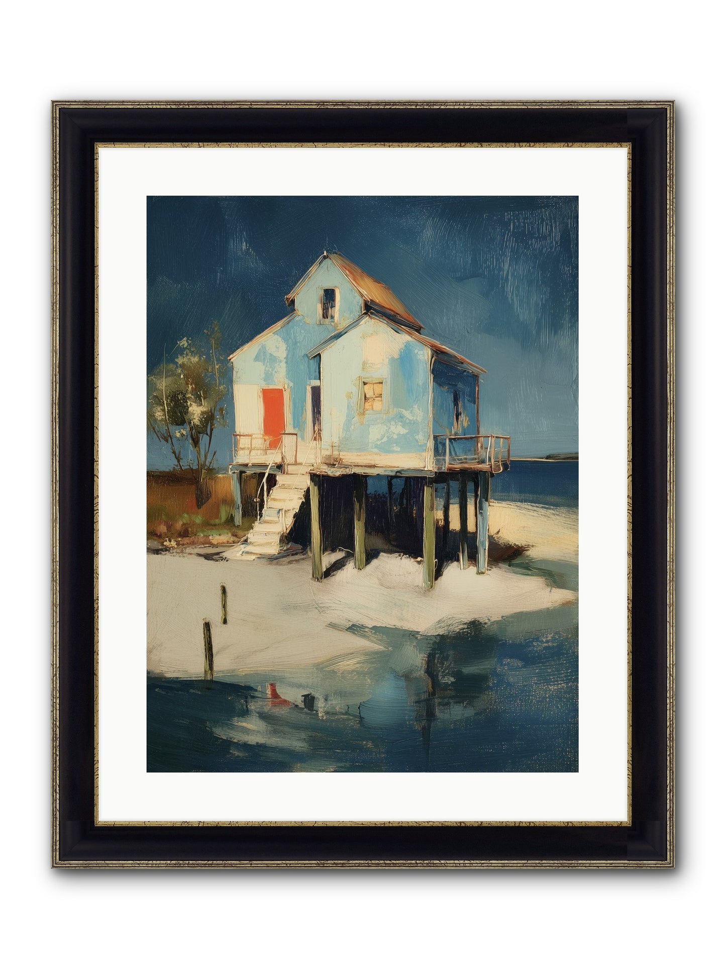Hidden Perch Framed Print - Black & Gold 18x24