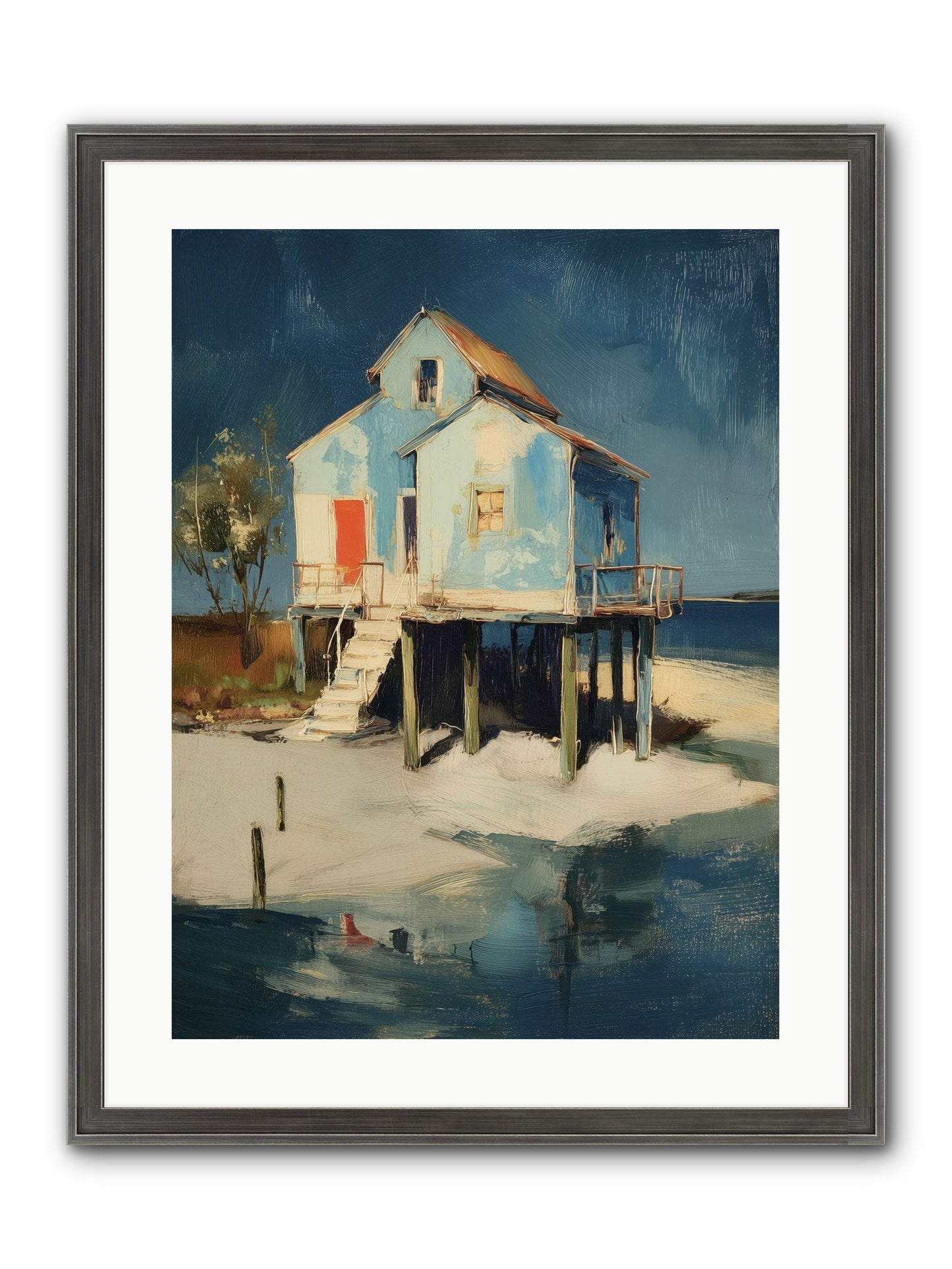 Hidden Perch Framed Print - Slimwoods Black/Silver 18x24