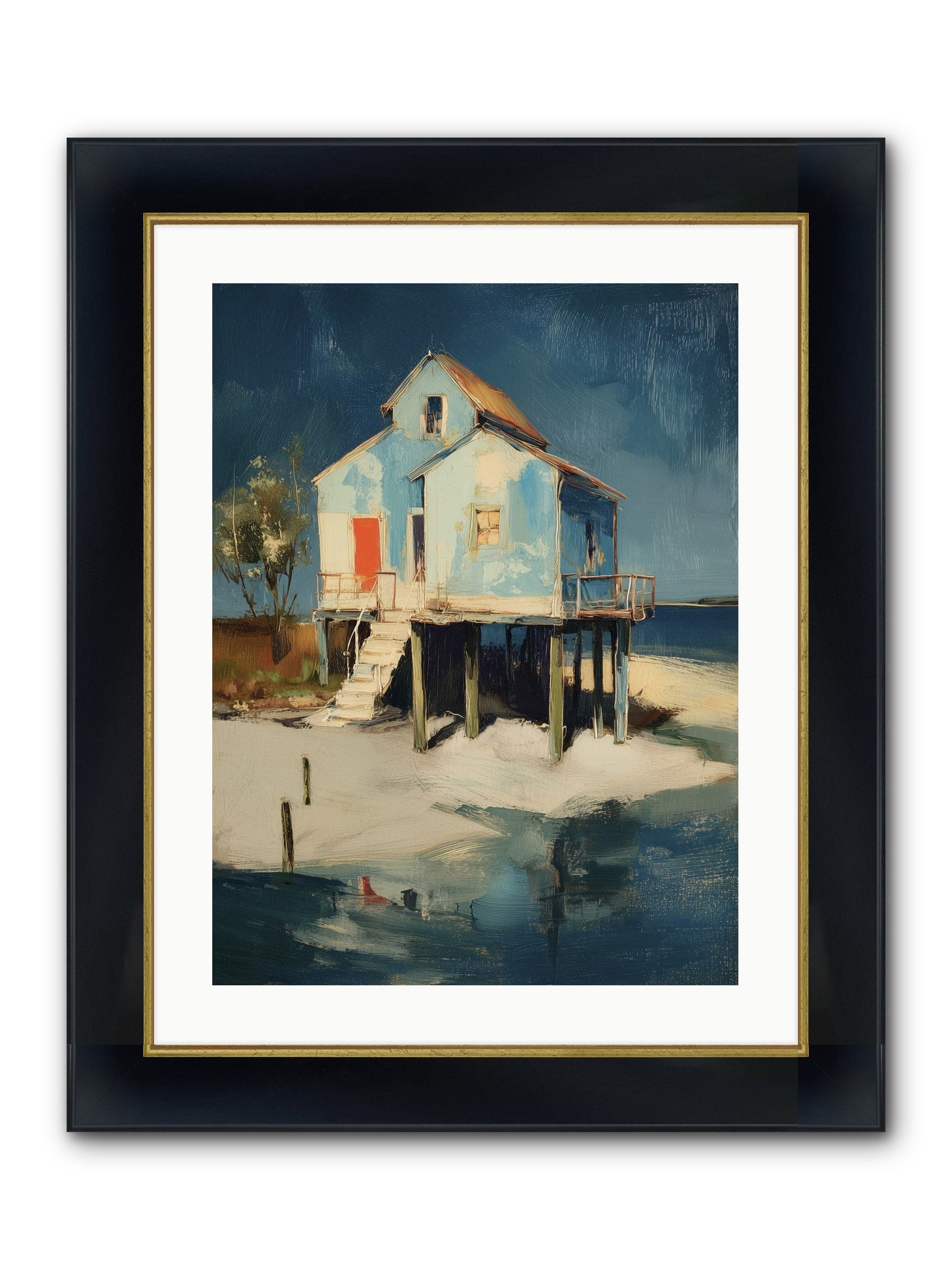 Hidden Perch Framed Print - Wide Black w/Gold 18x24